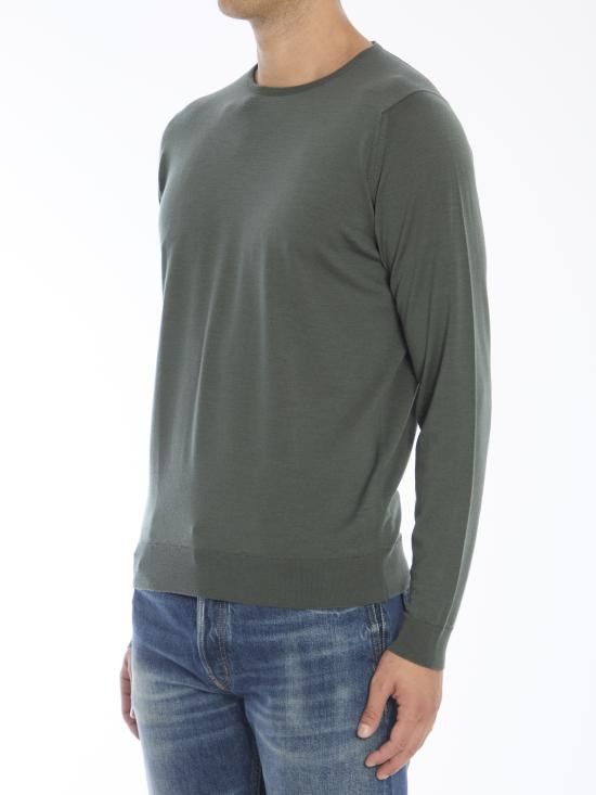 John Smedley JOHN SMEDLEY Men Sweater LUNDY GREEN Size US M / EU 48-50 / 2 - 2 Thumbnail