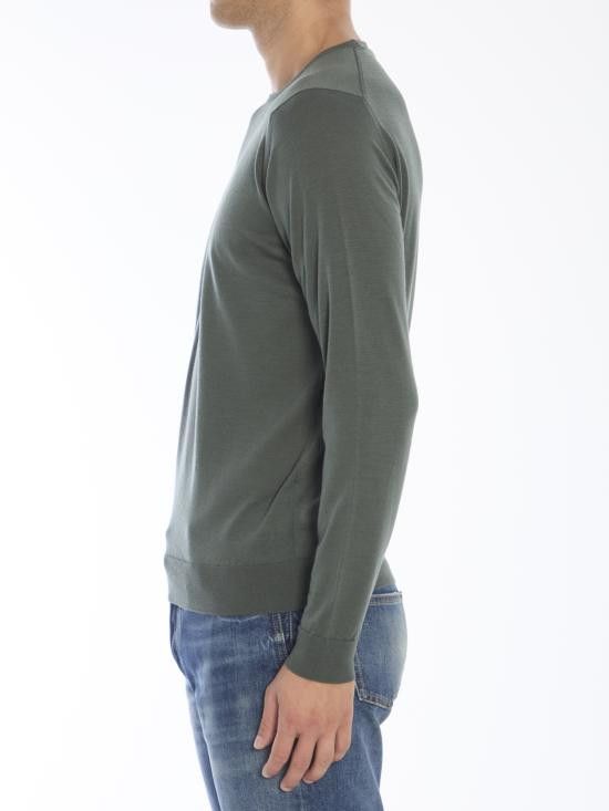 John Smedley JOHN SMEDLEY Men Sweater LUNDY GREEN Size US M / EU 48-50 / 2 - 3 Thumbnail