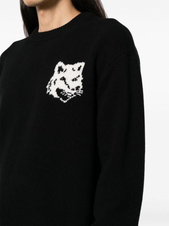 Maison Kitsune MAISON KITSUNE Men Sweater NM00808KM0329 P199 Black Size US XL / EU 56 / 4 - 4 Thumbnail