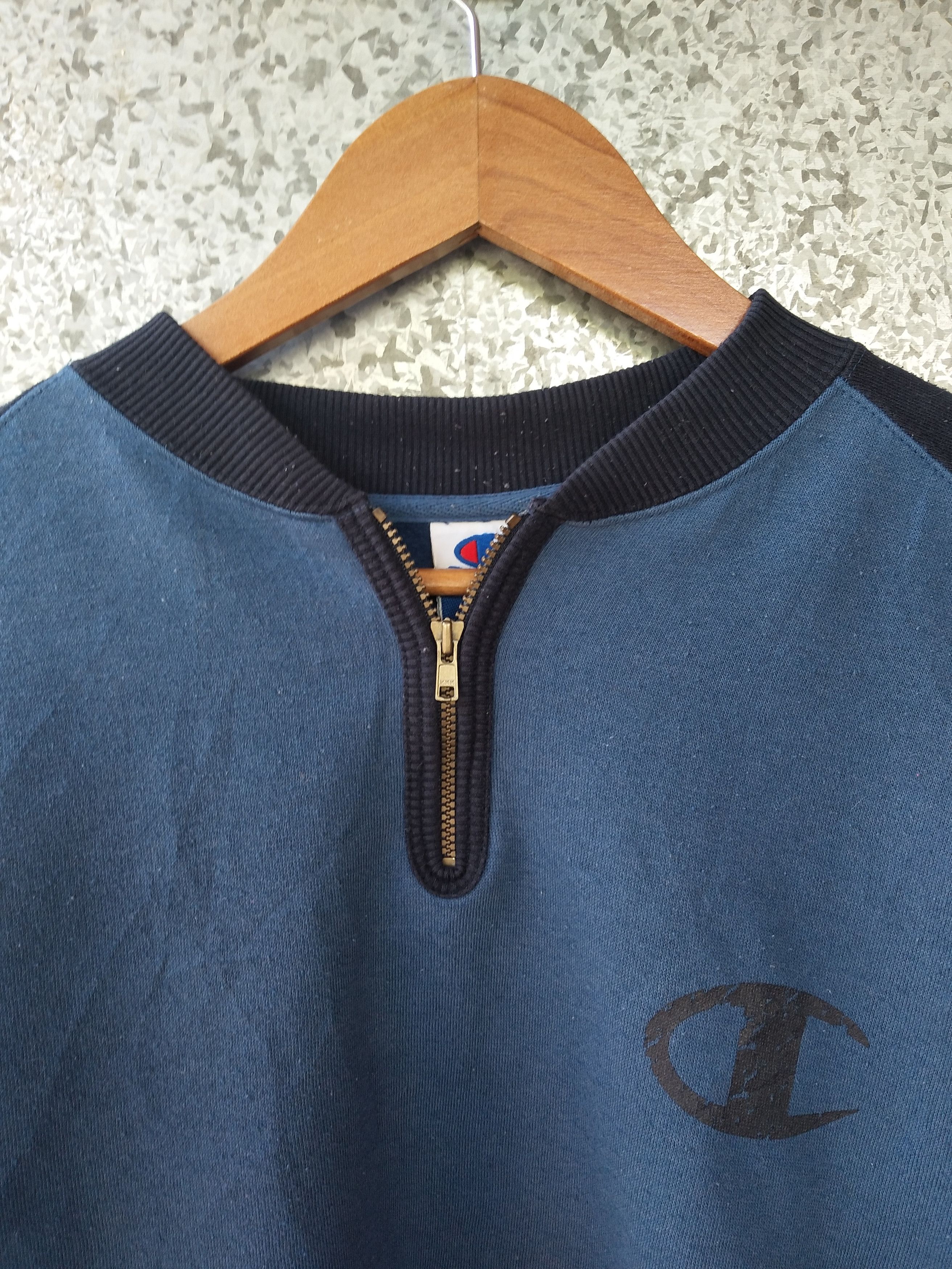 Champion Vintage CHAMPION sweatshirt half zipper big logo Size US XL / EU 56 / 4 - 2 Thumbnail