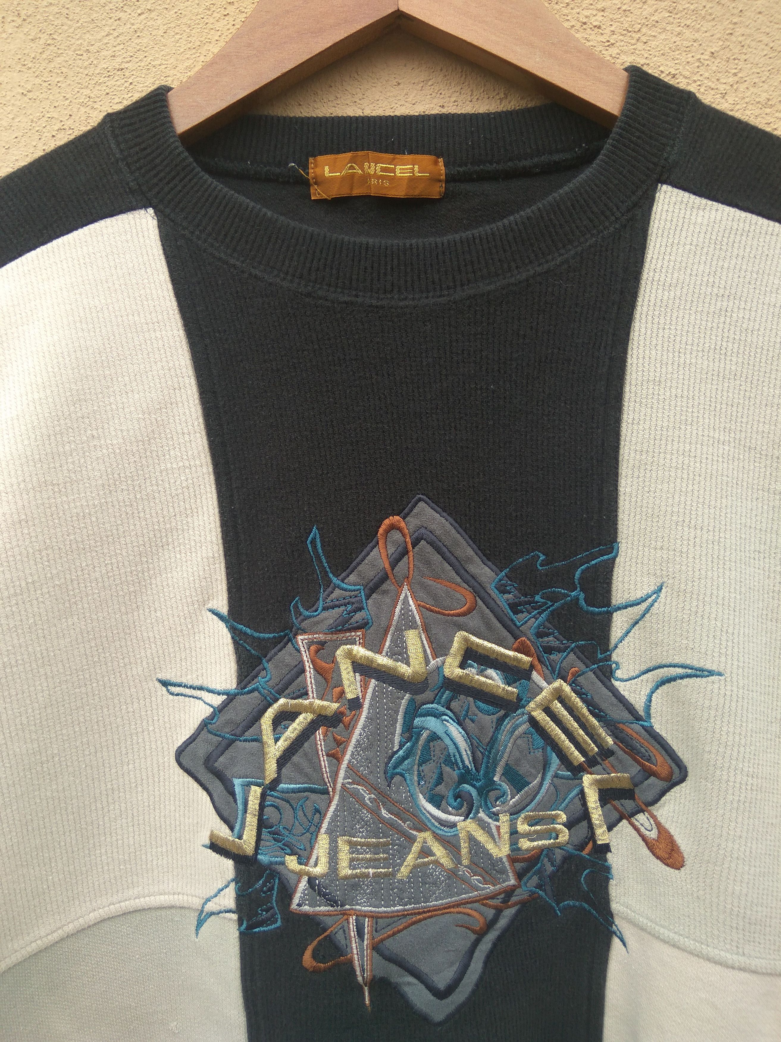 Lancel Vintage LANCEL big logo spell out sweatshirt embroidered Size US XL / EU 56 / 4 - 4 Thumbnail