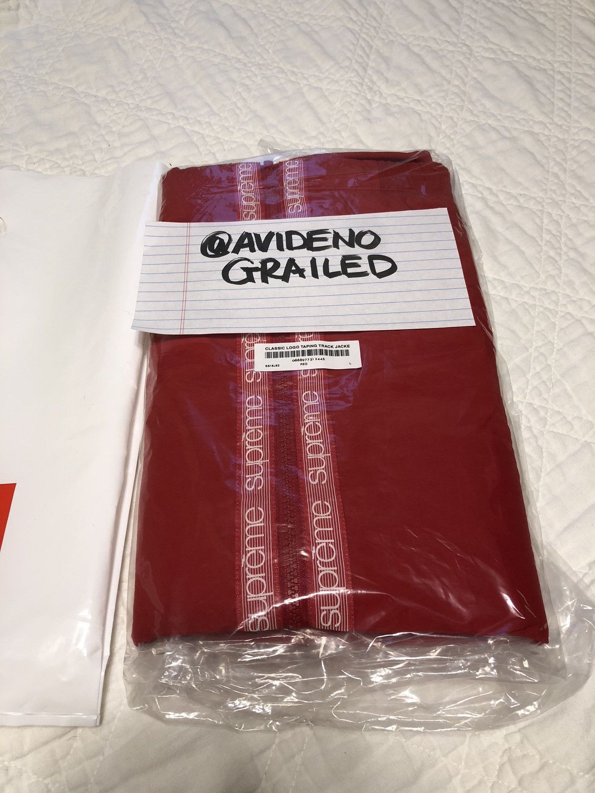 Supreme classic logo taping track jacket red outlet