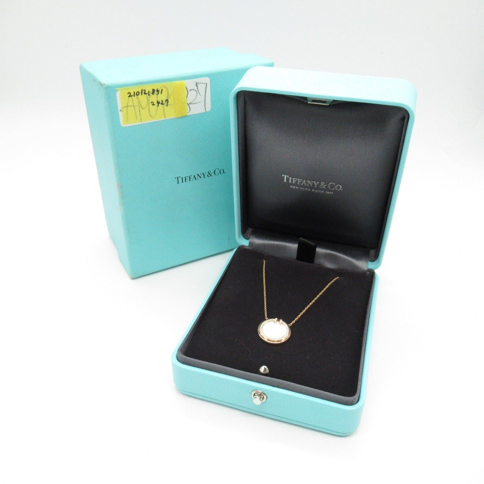 Tiffany & Co. Tiffany Co T Two Circle Shell Diamond Necklace K18Pg (Pink Gold) Clear White Size ONE SIZE - 6 Thumbnail