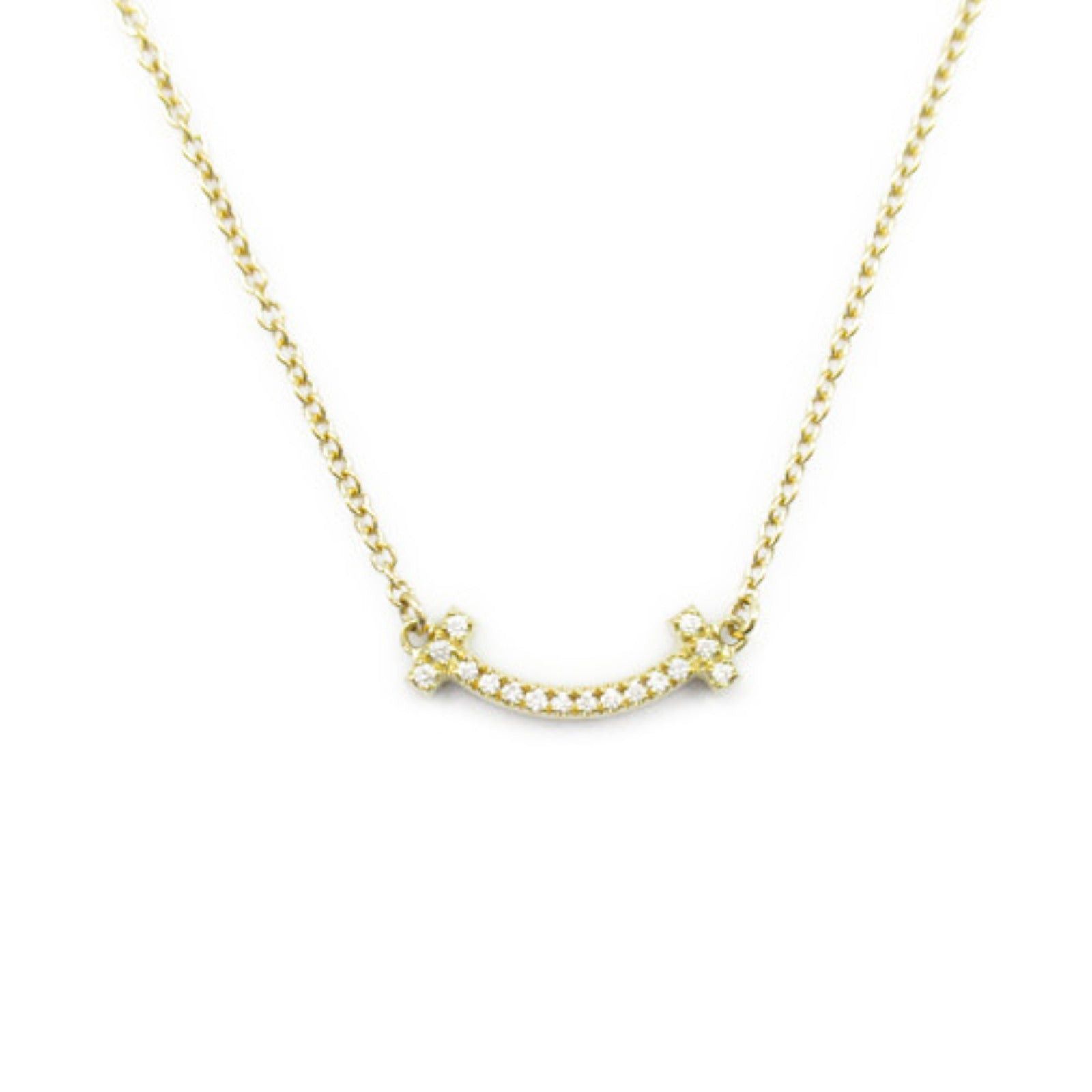 Tiffany & Co. Tiffany Co T-Smile Mini Diamond Necklace K18 (Yellow Gold) Clear Size ONE SIZE - 2 Thumbnail