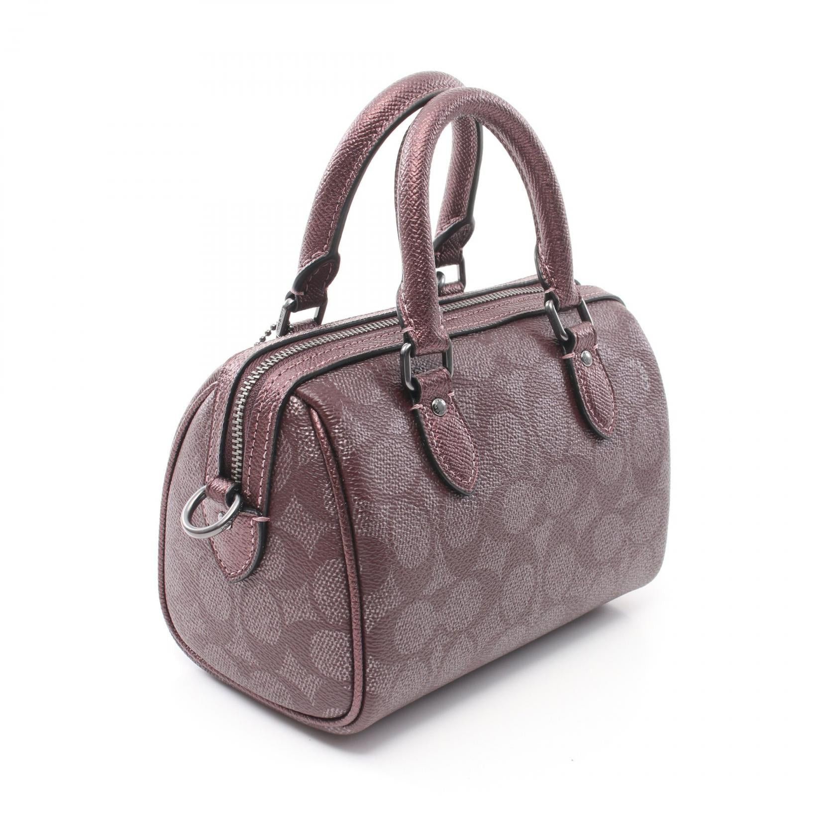 Coach Coach Signature Mini Rowan Handbag Coated Canvas Leather Bordeaux Size ONE SIZE - 2 Thumbnail
