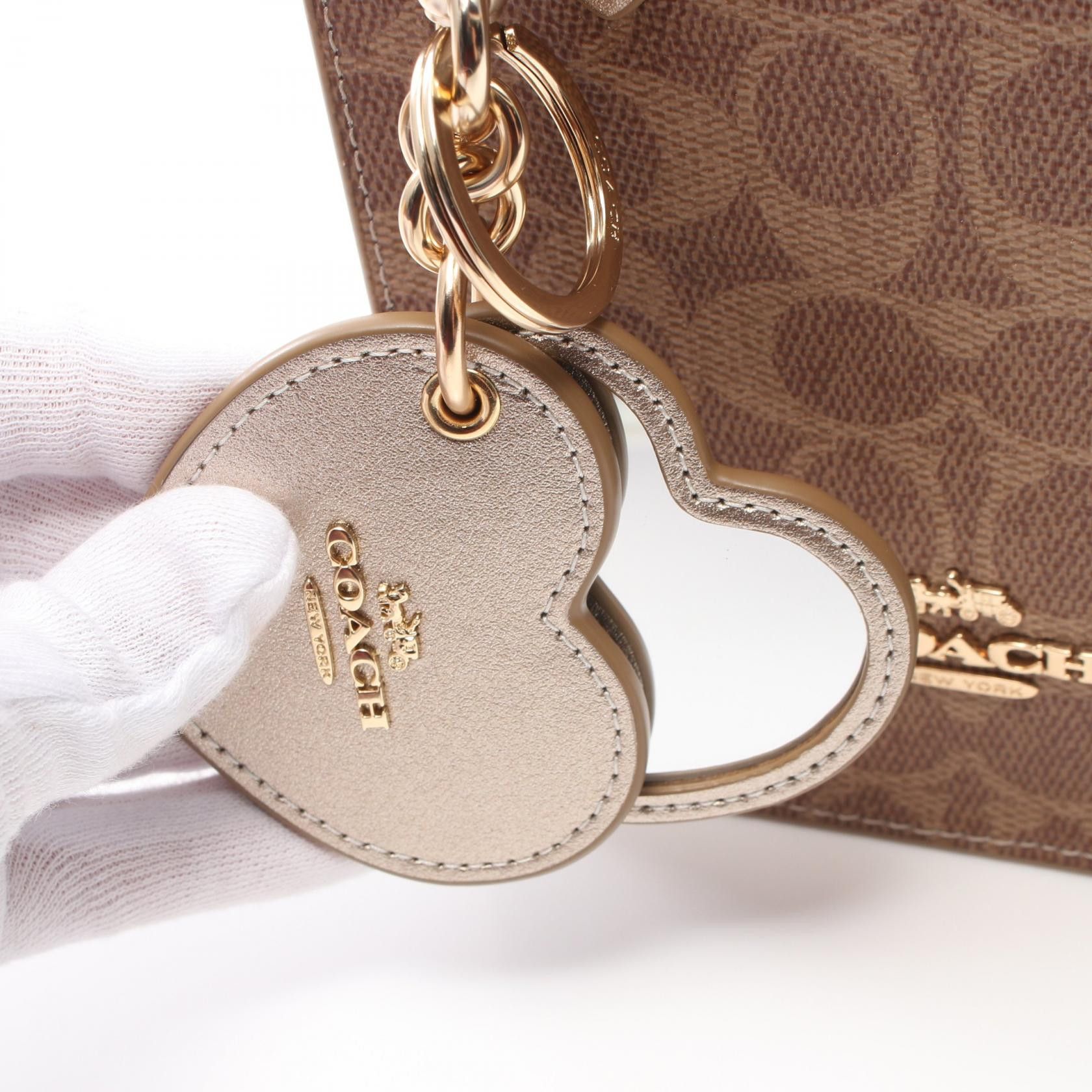 Coach Coach Signature Handbag Coated Canvas Leather Brown Gold Size ONE SIZE - 5 Thumbnail