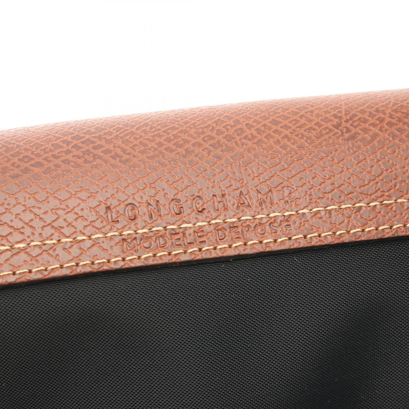 Longchamp Longchamp Le Preage Original M Shopping Bag Handbag Tote Nylon Leather Black Brown Size ONE SIZE - 4 Thumbnail