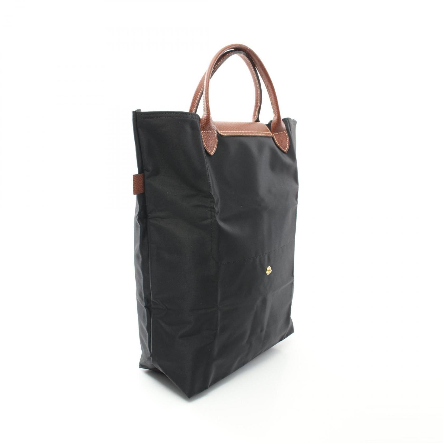 Longchamp Longchamp Le Preage Original M Shopping Bag Handbag Tote Nylon Leather Black Brown Size ONE SIZE - 2 Thumbnail