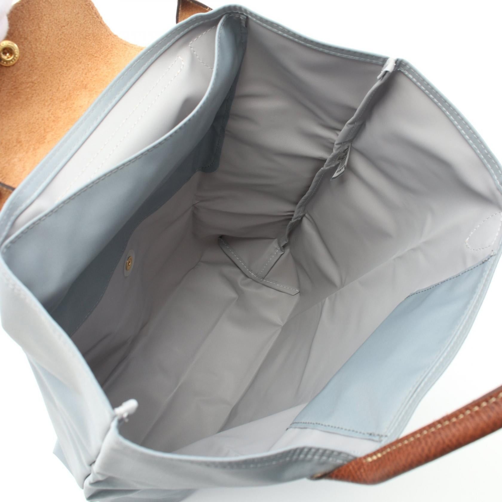 Longchamp Longchamp Le Preage Original M Shopping Bag Handbag Tote Nylon Leather Blue Brown Size ONE SIZE - 3 Thumbnail