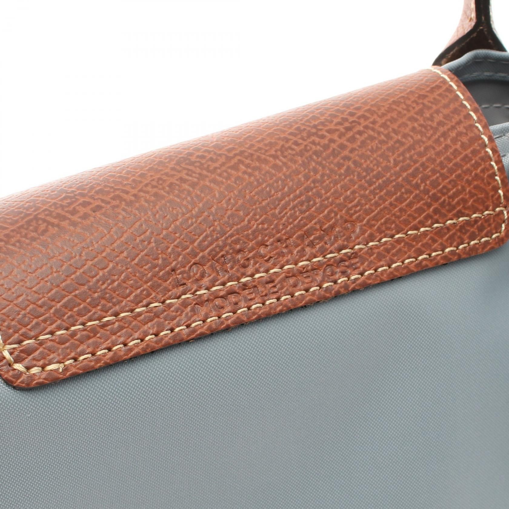 Longchamp Longchamp Le Preage Original M Shopping Bag Handbag Tote Nylon Leather Blue Brown Size ONE SIZE - 4 Thumbnail