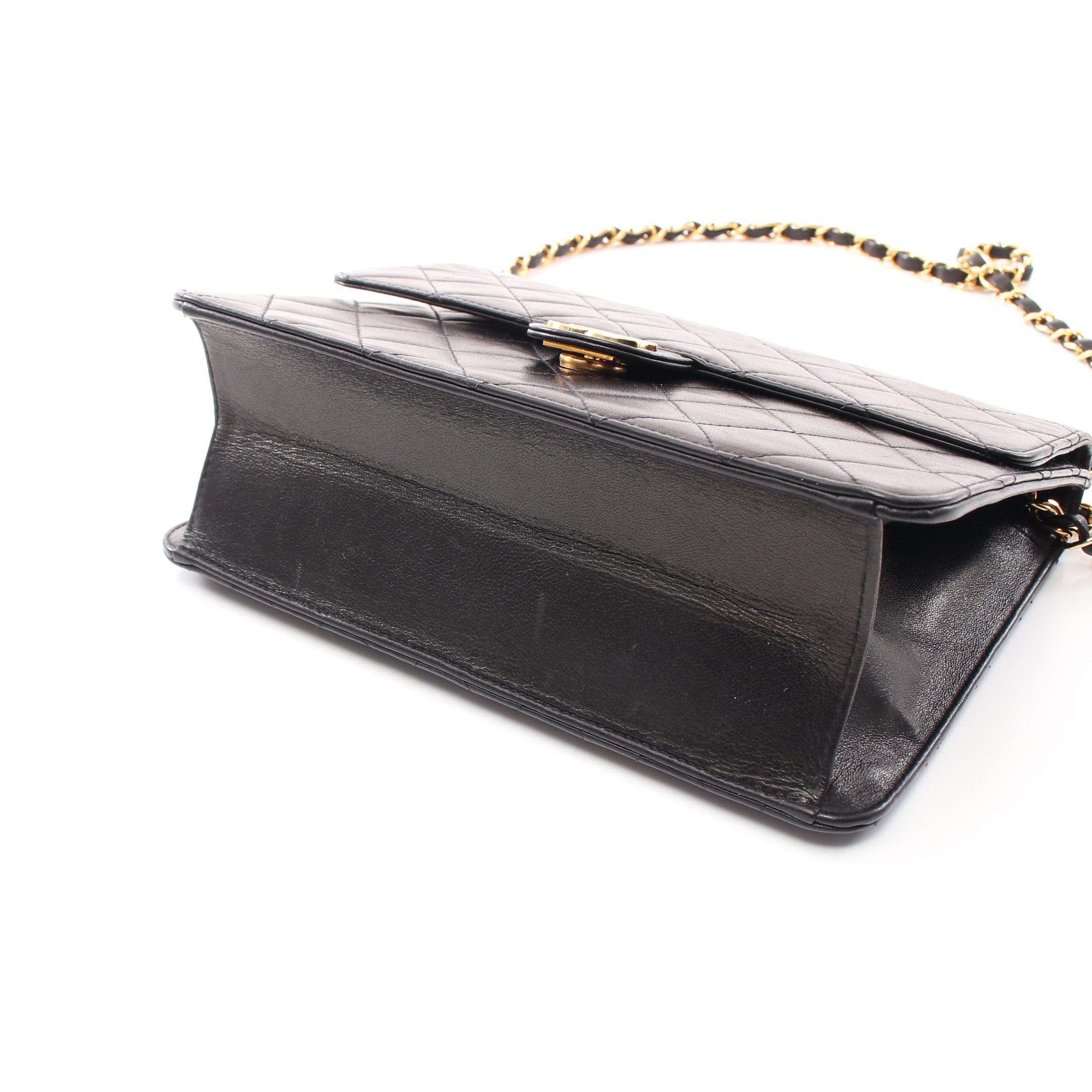 Chanel Chanel Matelasse Chain Shoulder Bag Lambskin Black Gold Hardware Push Lock Size ONE SIZE - 6 Thumbnail