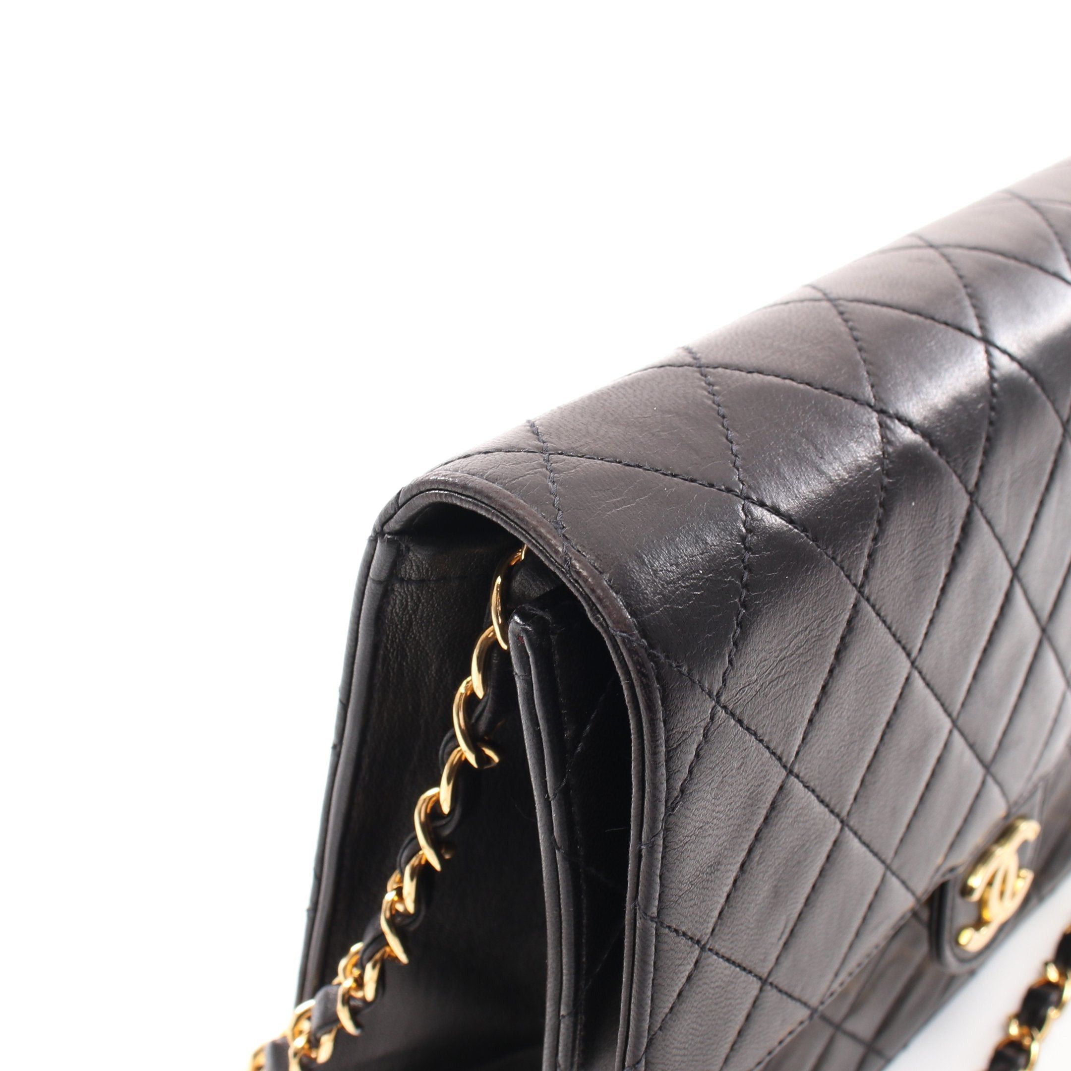 Chanel Chanel Matelasse Chain Shoulder Bag Lambskin Black Gold Hardware Push Lock Size ONE SIZE - 8 Thumbnail