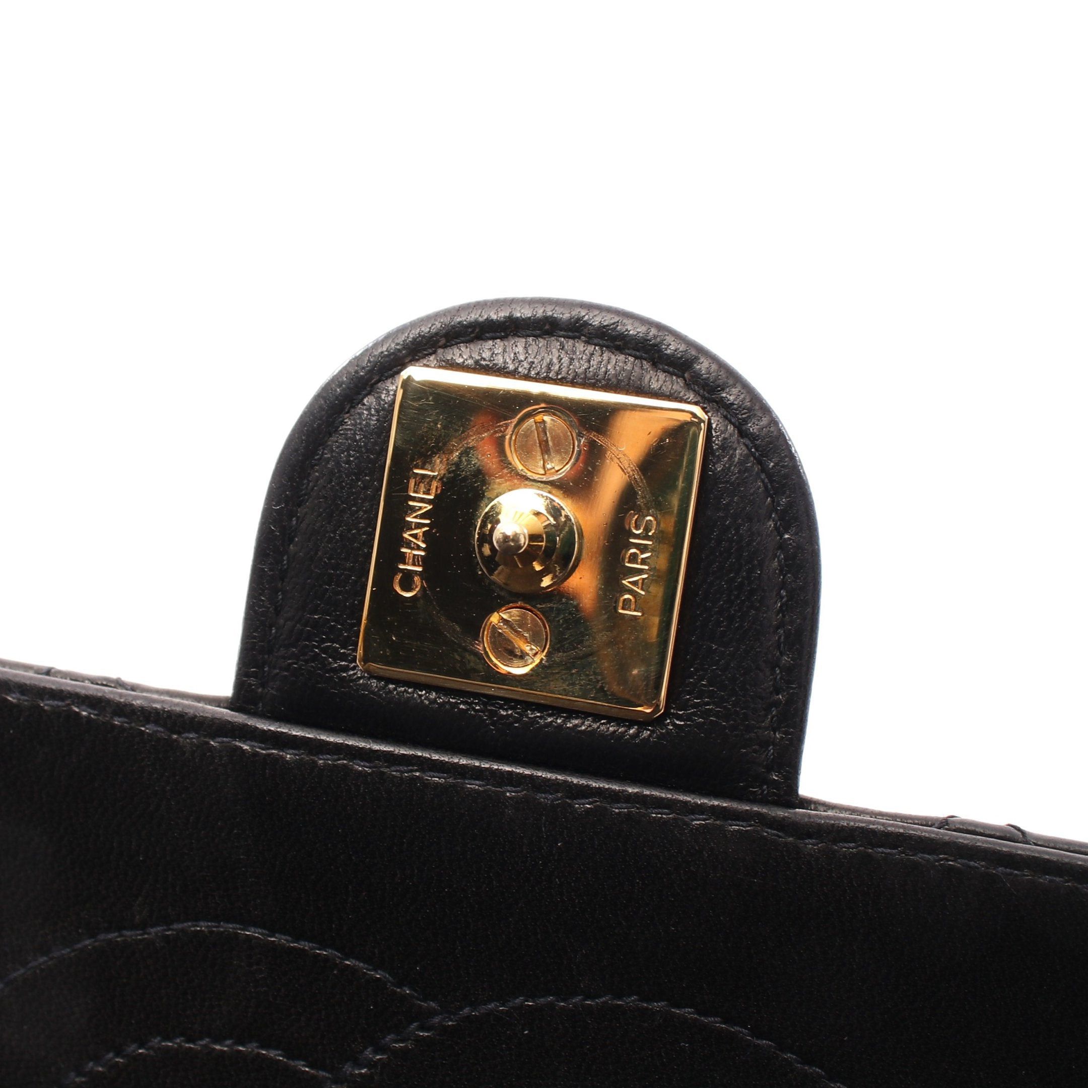 Chanel Chanel Matelasse Chain Shoulder Bag Lambskin Black Gold Hardware Push Lock Size ONE SIZE - 11 Thumbnail