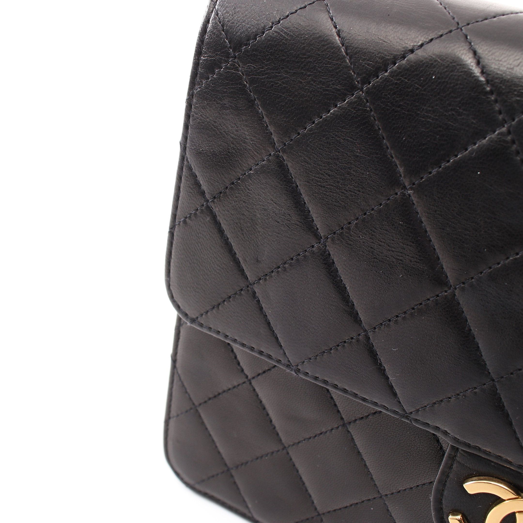 Chanel Chanel Matelasse Chain Shoulder Bag Lambskin Black Gold Hardware Push Lock Size ONE SIZE - 9 Thumbnail