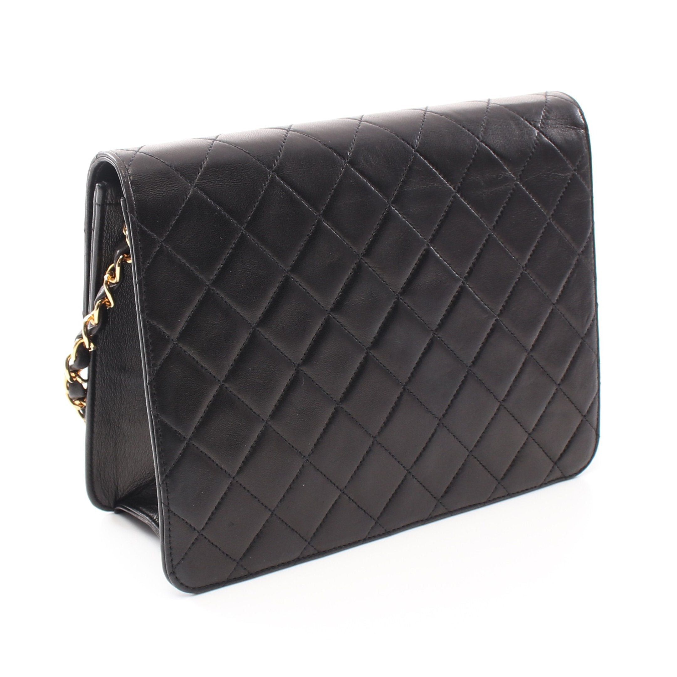 Chanel Chanel Matelasse Chain Shoulder Bag Lambskin Black Gold Hardware Push Lock Size ONE SIZE - 2 Thumbnail
