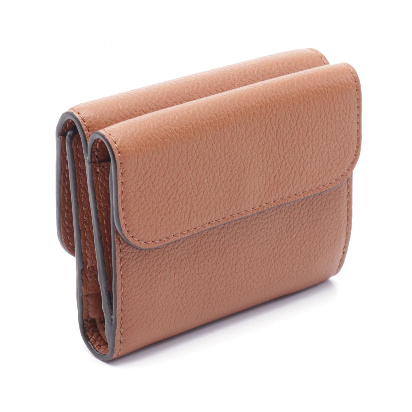 Chloe Chloe Marcie Small Trifold Wallet Leather Brown Size ONE SIZE - 2 Thumbnail