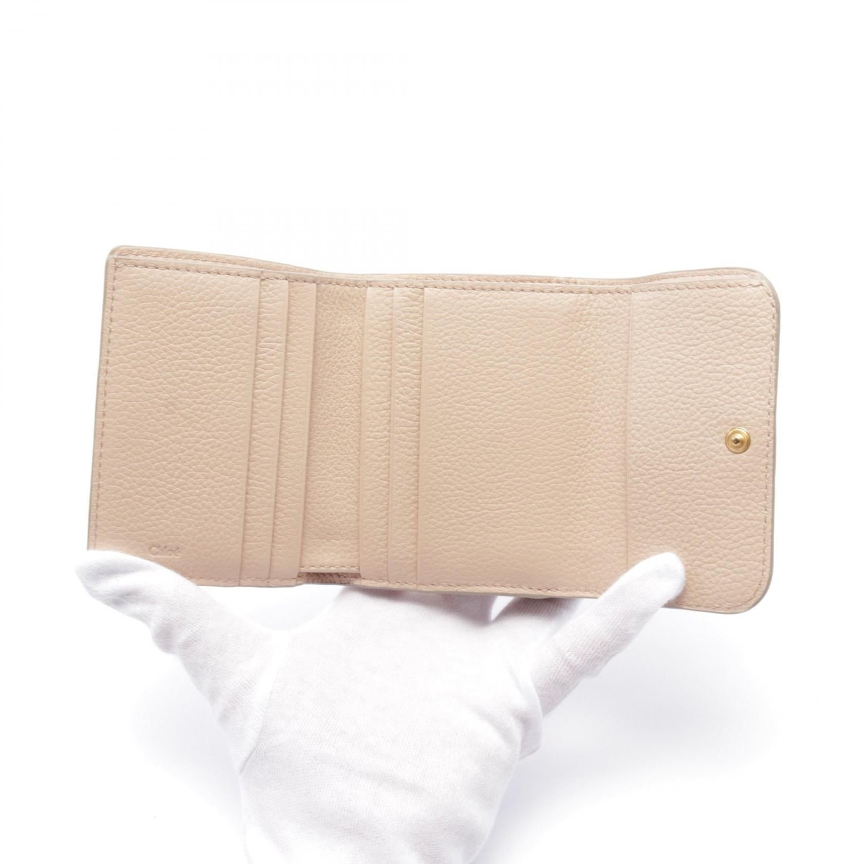 Chloe Chloe Marcie Small Trifold Wallet Leather Pink Size ONE SIZE - 3 Thumbnail