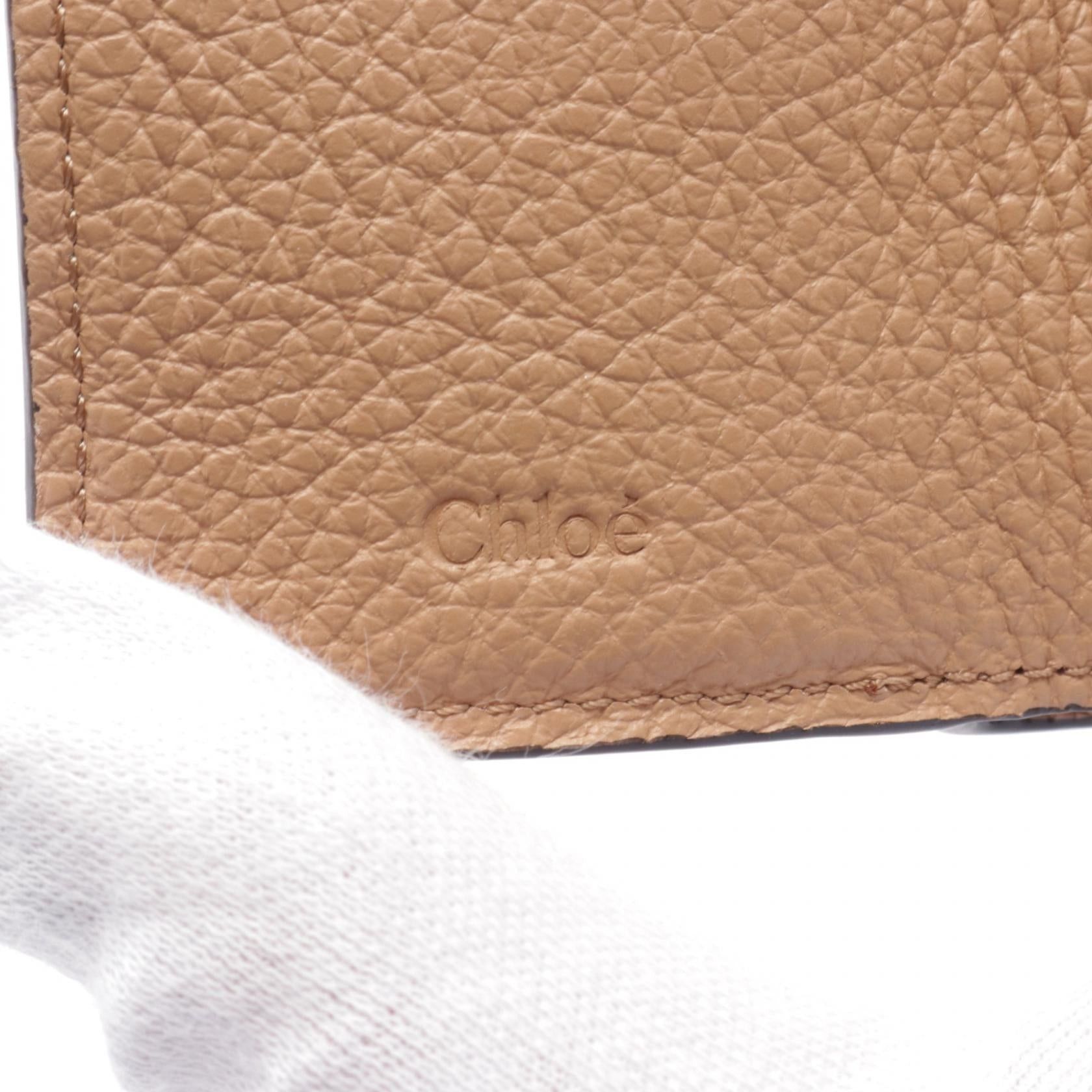 Chloe Chloe Alphabet Trifold Wallet Leather Brown Size ONE SIZE - 5 Thumbnail