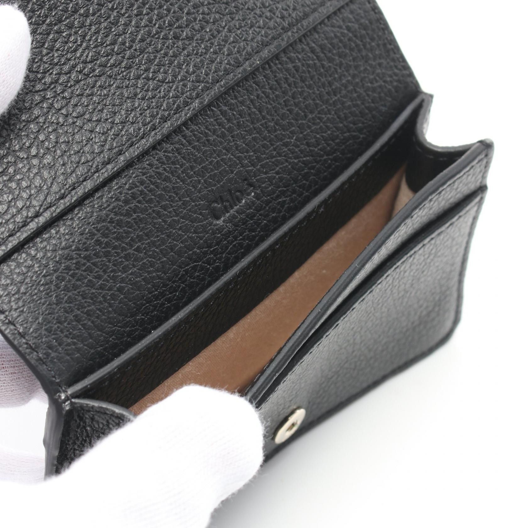 Chloe Chloe Alphabet Card Case Leather Black Size ONE SIZE - 3 Thumbnail