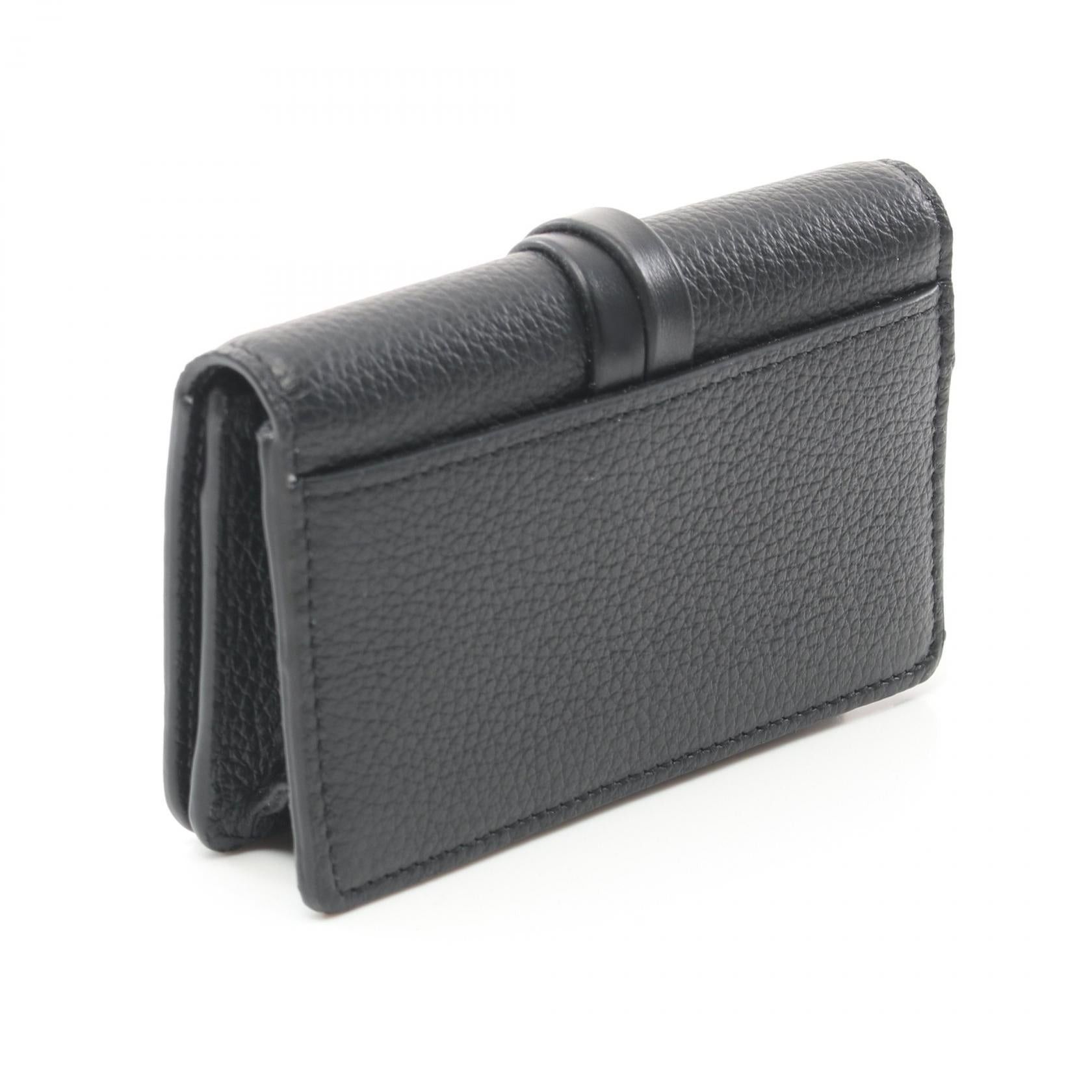Chloe Chloe Alphabet Card Case Leather Black Size ONE SIZE - 2 Thumbnail