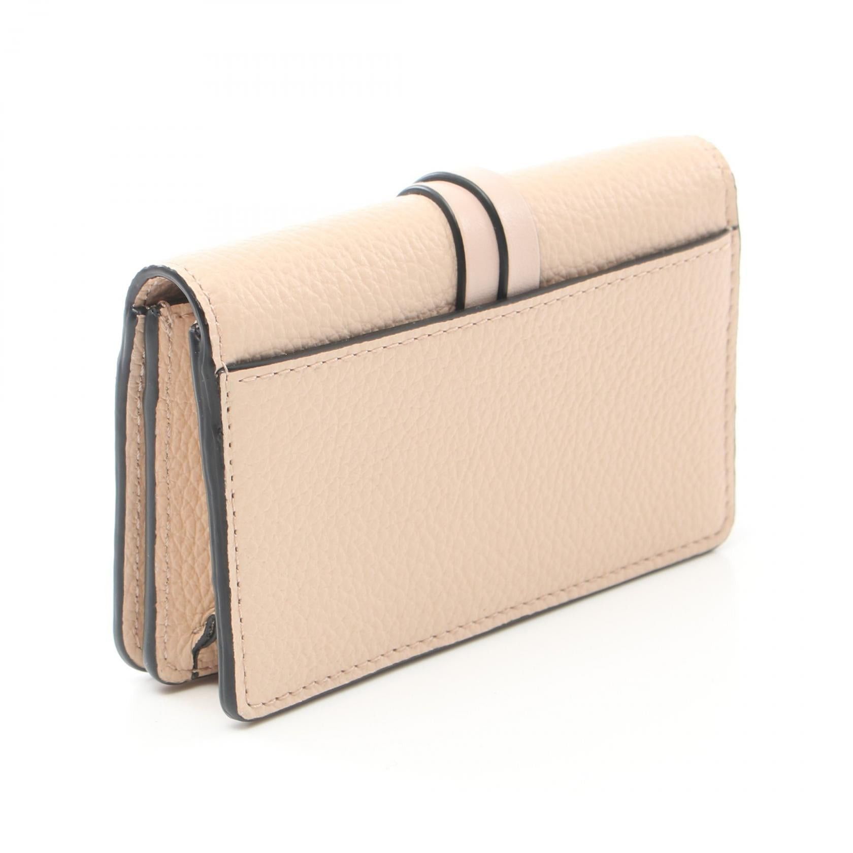 Chloe Chloe Alphabet Card Case Leather Beige Size ONE SIZE - 2 Thumbnail