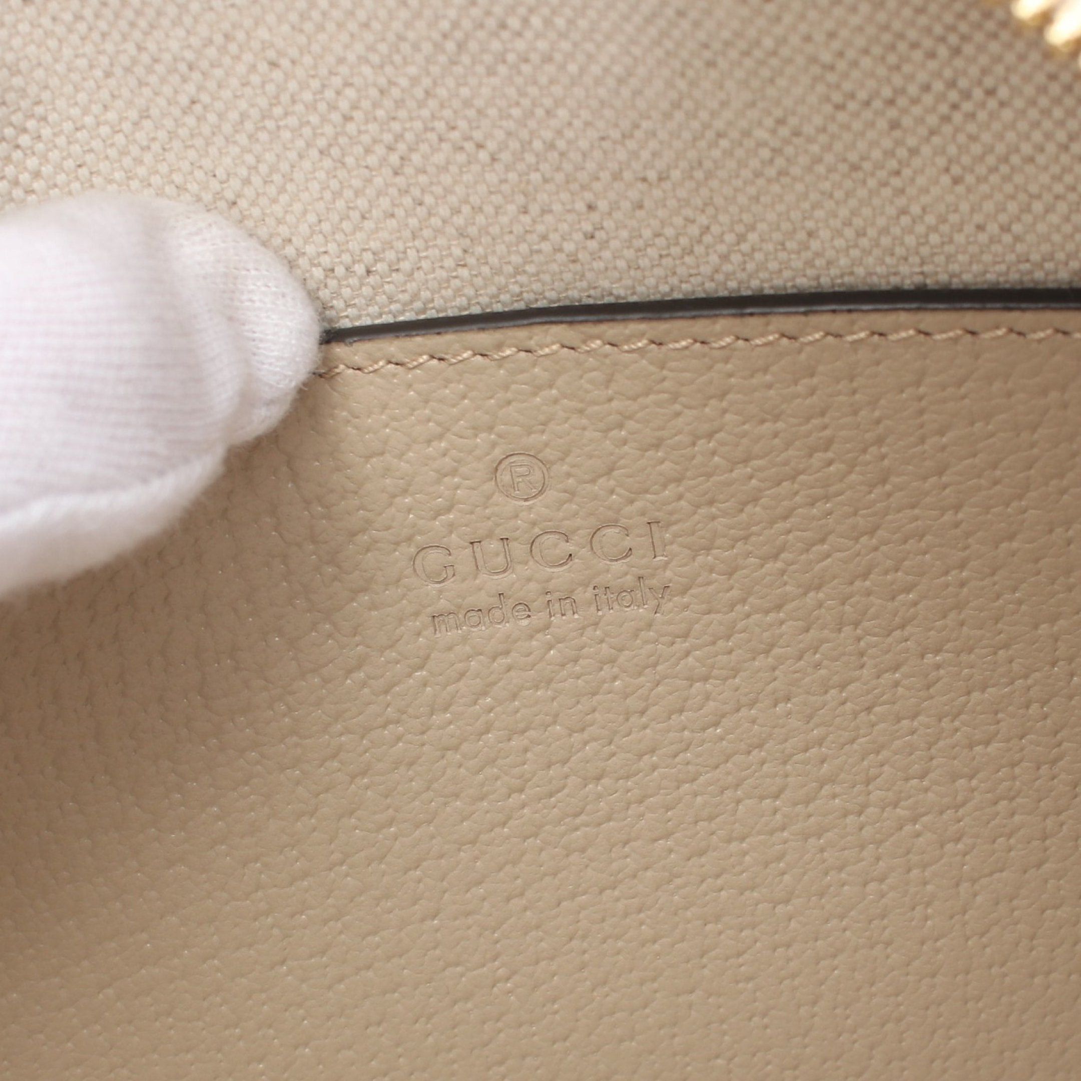 Gucci Gucci Ophidia Mini Top Handle Bag Sherry Line Handbag Leather Beige Size ONE SIZE - 4 Thumbnail