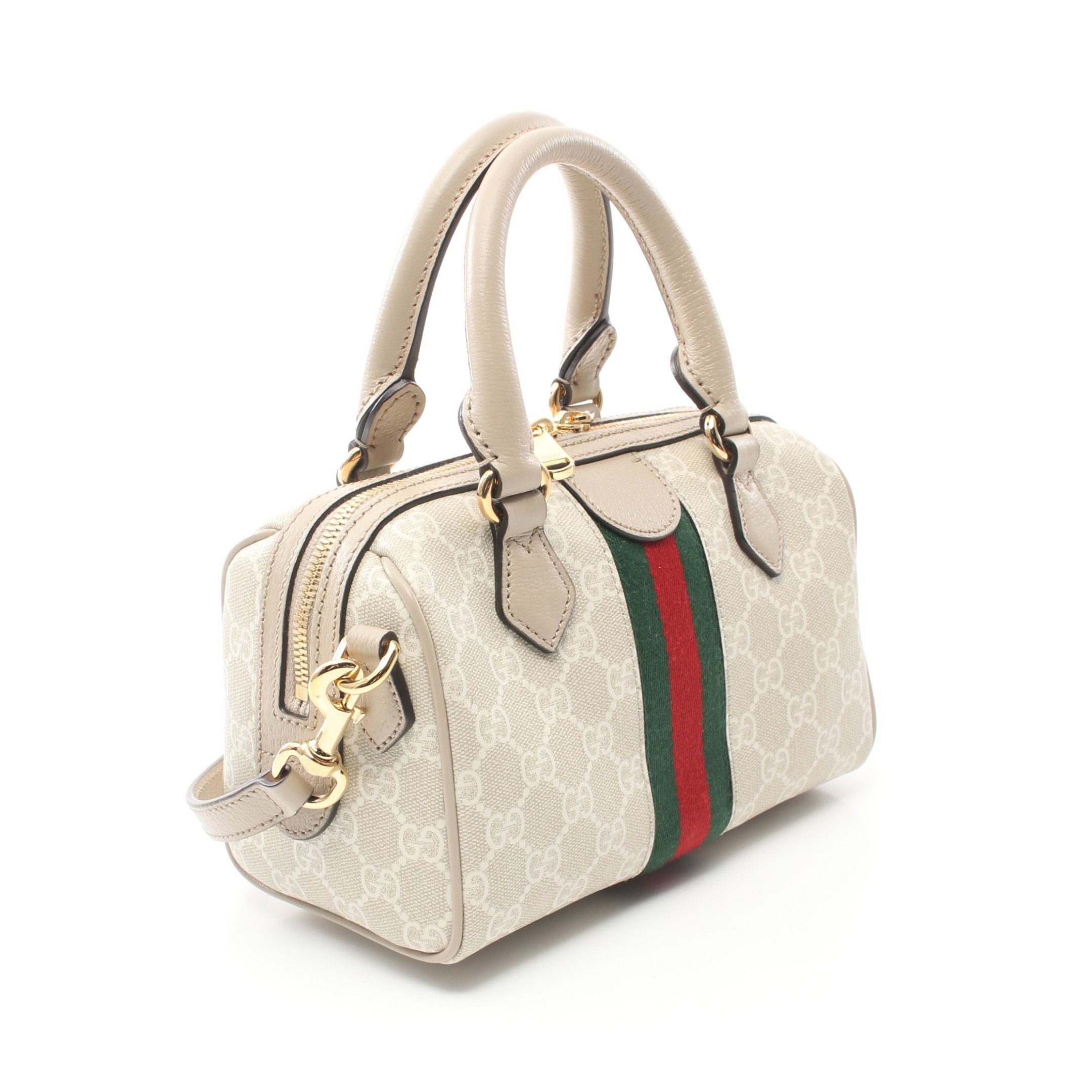 Gucci Gucci Ophidia Mini Top Handle Bag Sherry Line Handbag Leather Beige Size ONE SIZE - 2 Thumbnail