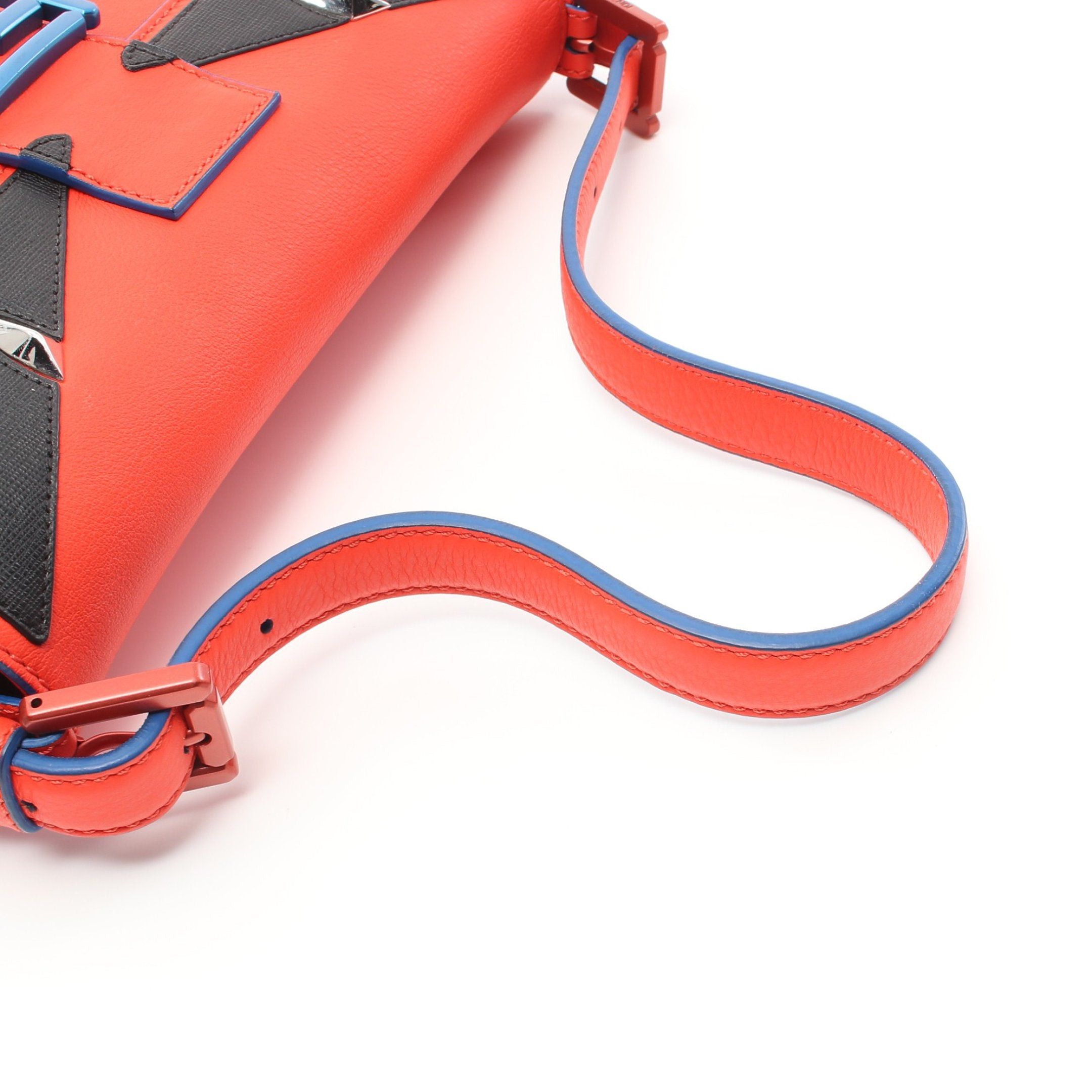 Fendi Fendi Monster Bucket Handbag Leather Orange Red Black Size ONE SIZE - 5 Thumbnail