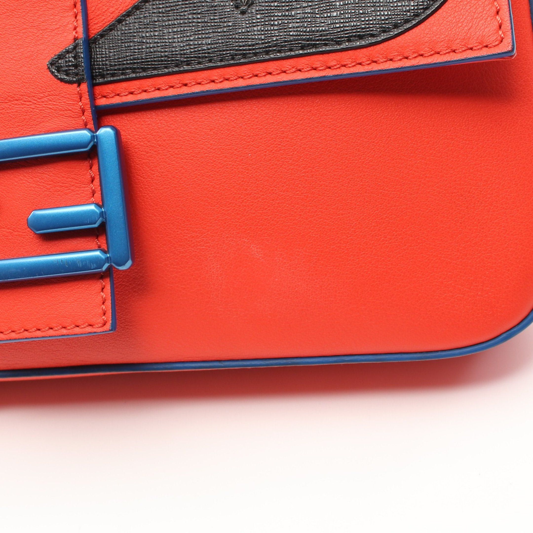 Fendi Fendi Monster Bucket Handbag Leather Orange Red Black Size ONE SIZE - 6 Thumbnail