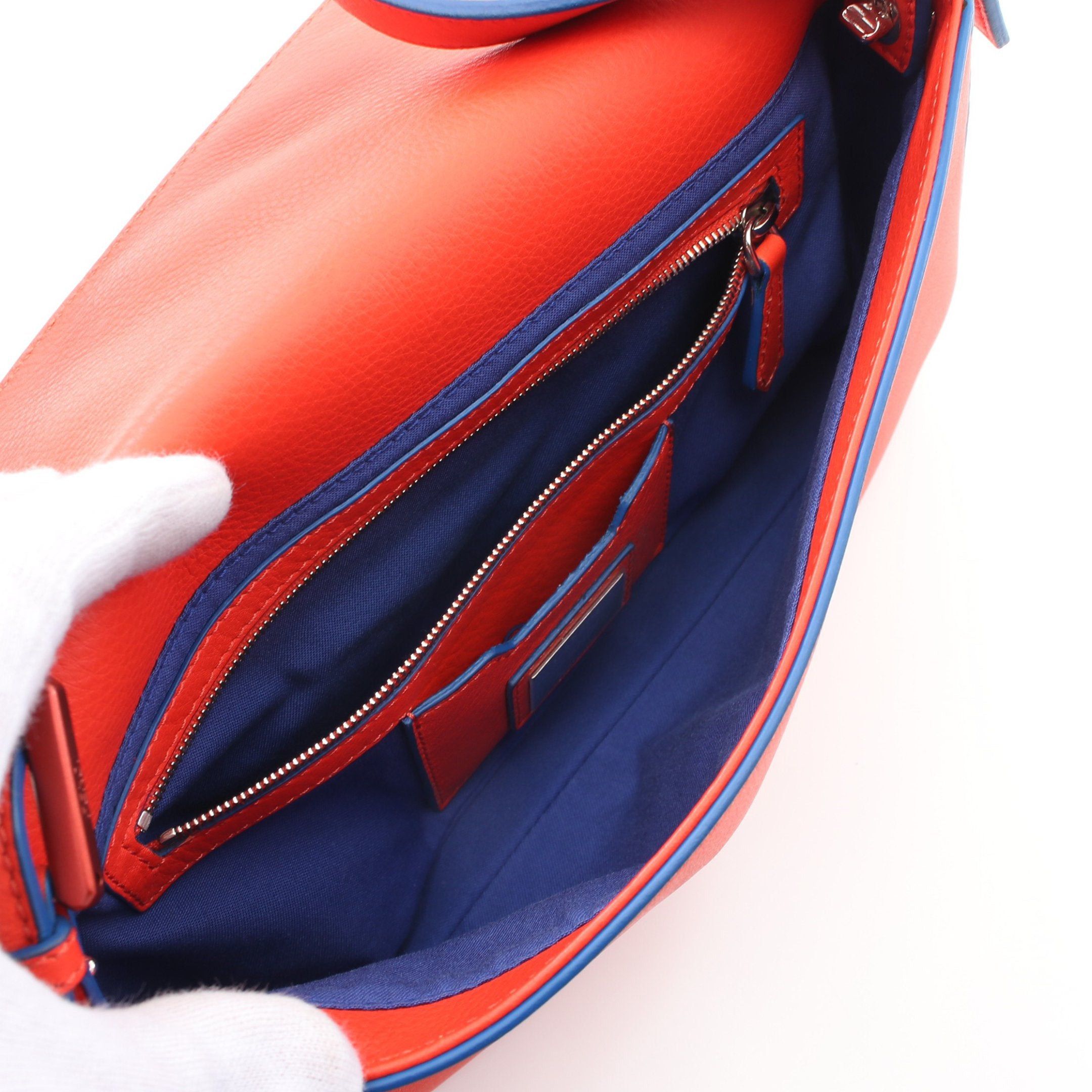 Fendi Fendi Monster Bucket Handbag Leather Orange Red Black Size ONE SIZE - 3 Thumbnail