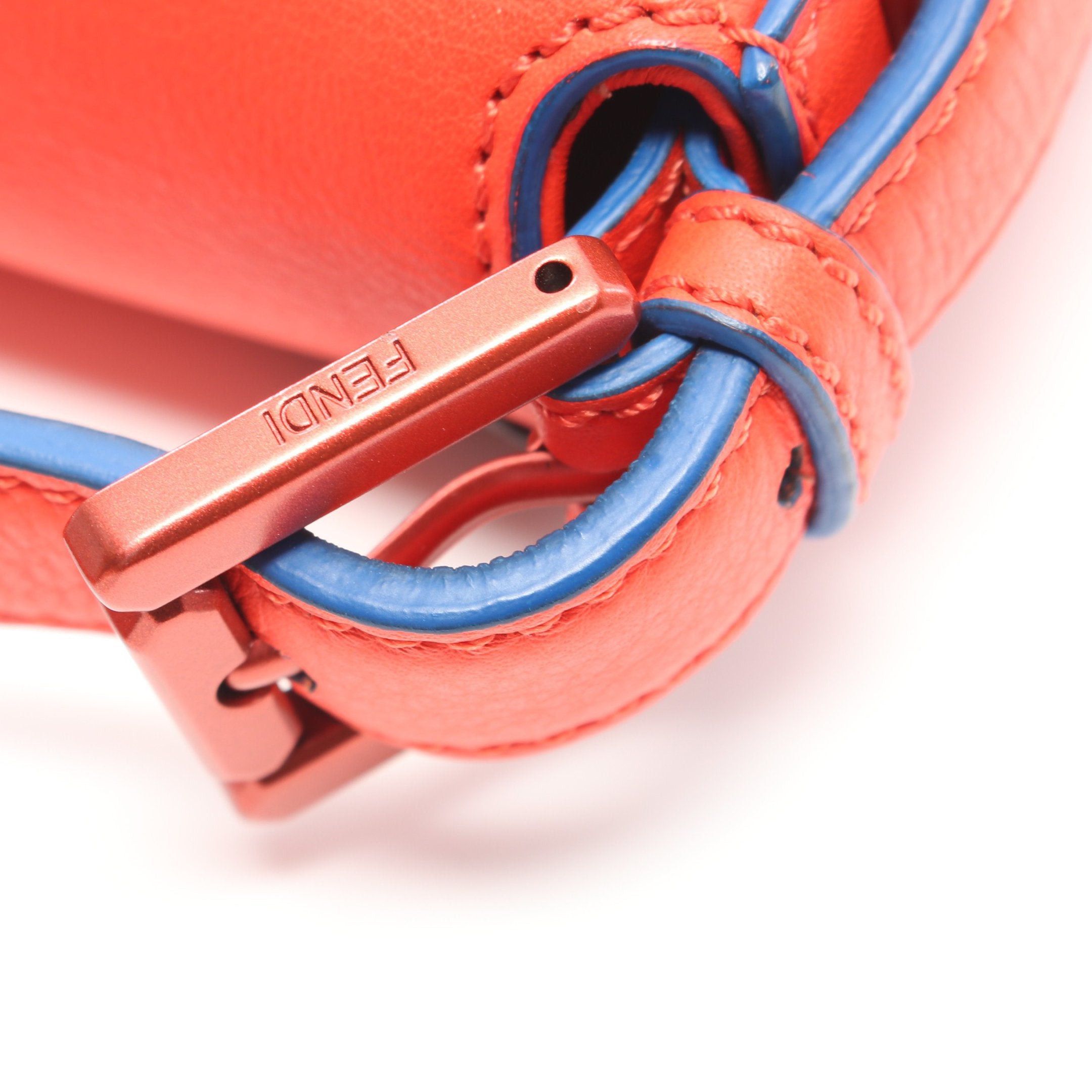 Fendi Fendi Monster Bucket Handbag Leather Orange Red Black Size ONE SIZE - 10 Thumbnail