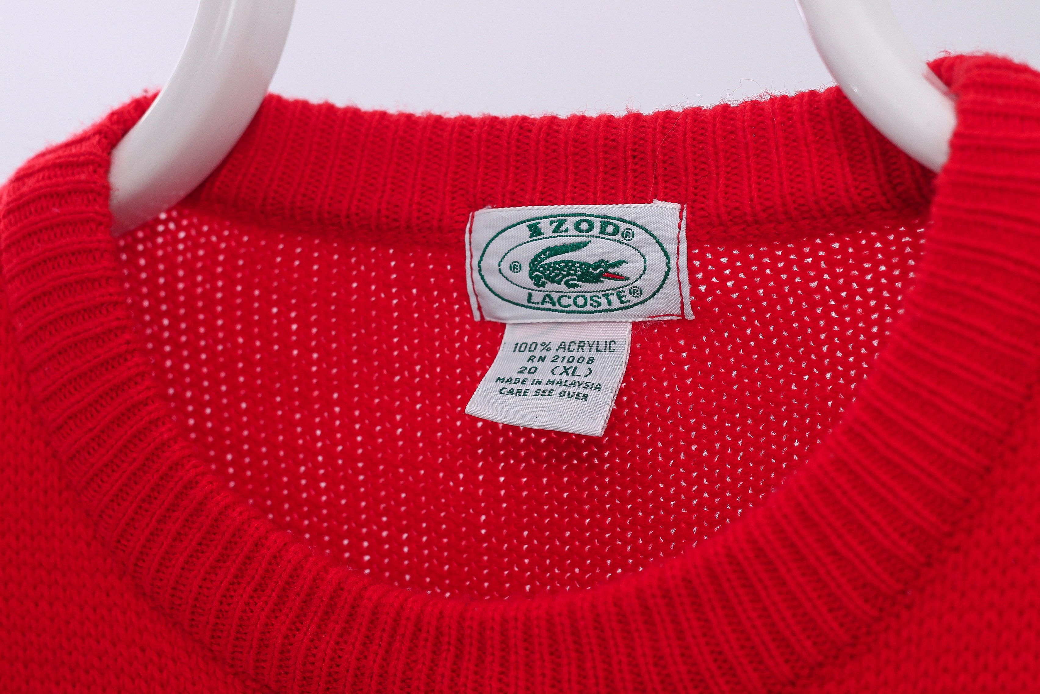 Izod × Lacoste × Vintage Vintage Mens LACOSTE x IZOD Big Logo Knit Jumper Sweater Size US XL / EU 56 / 4 - 5 Thumbnail