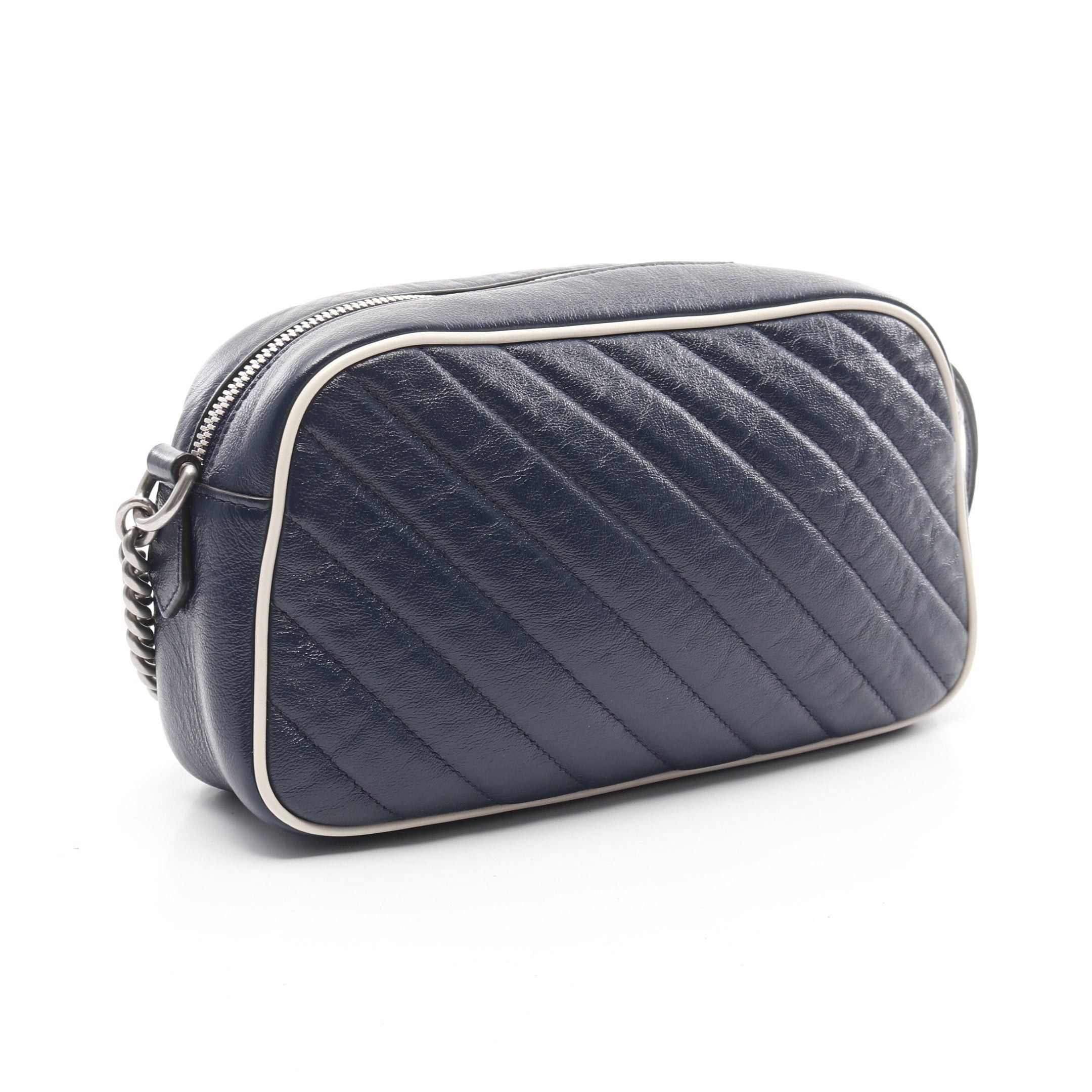 Gucci Gucci Gg Marmont Chain Shoulder Bag Leather Navy White Size ONE SIZE - 2 Thumbnail