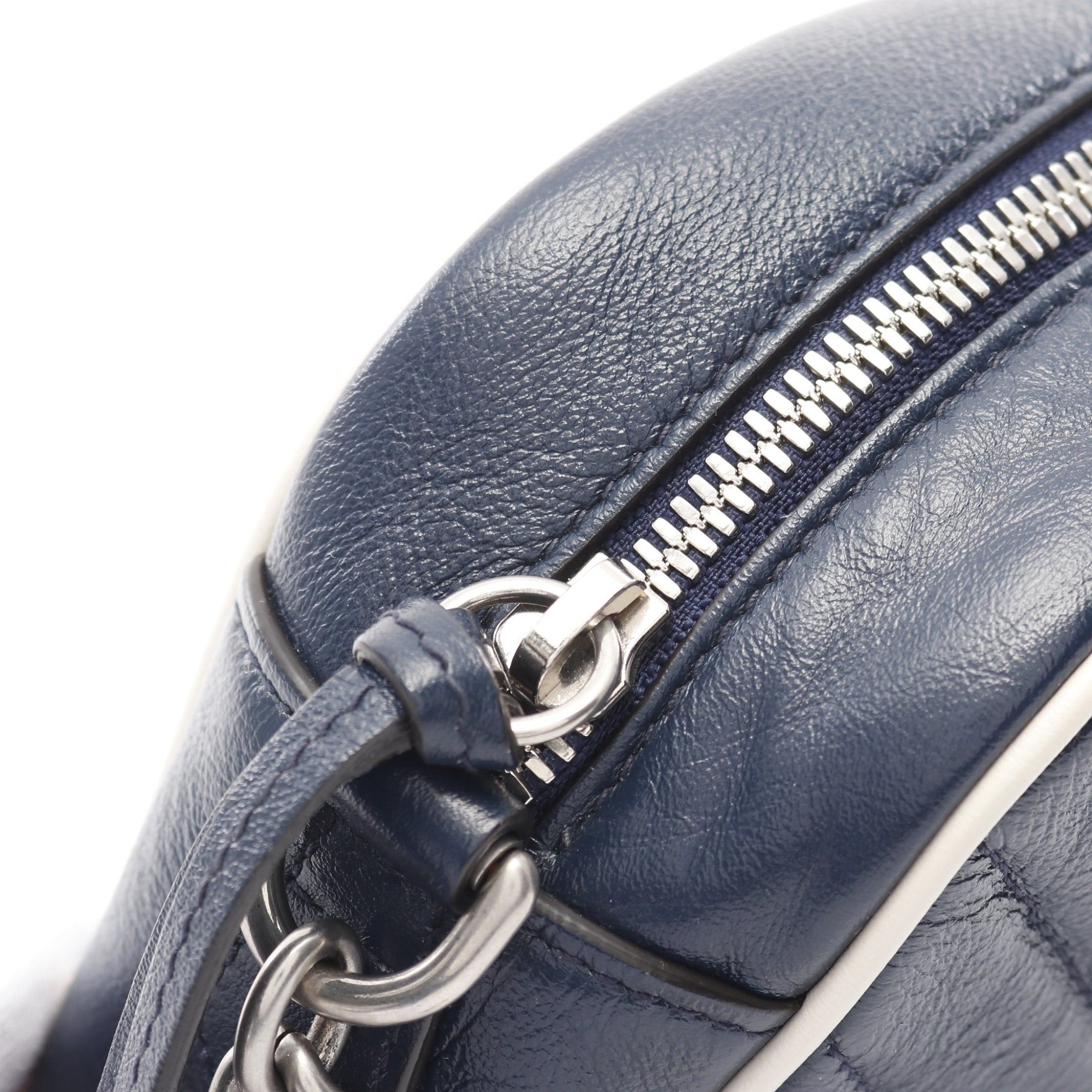 Gucci Gucci Gg Marmont Chain Shoulder Bag Leather Navy White Size ONE SIZE - 9 Thumbnail