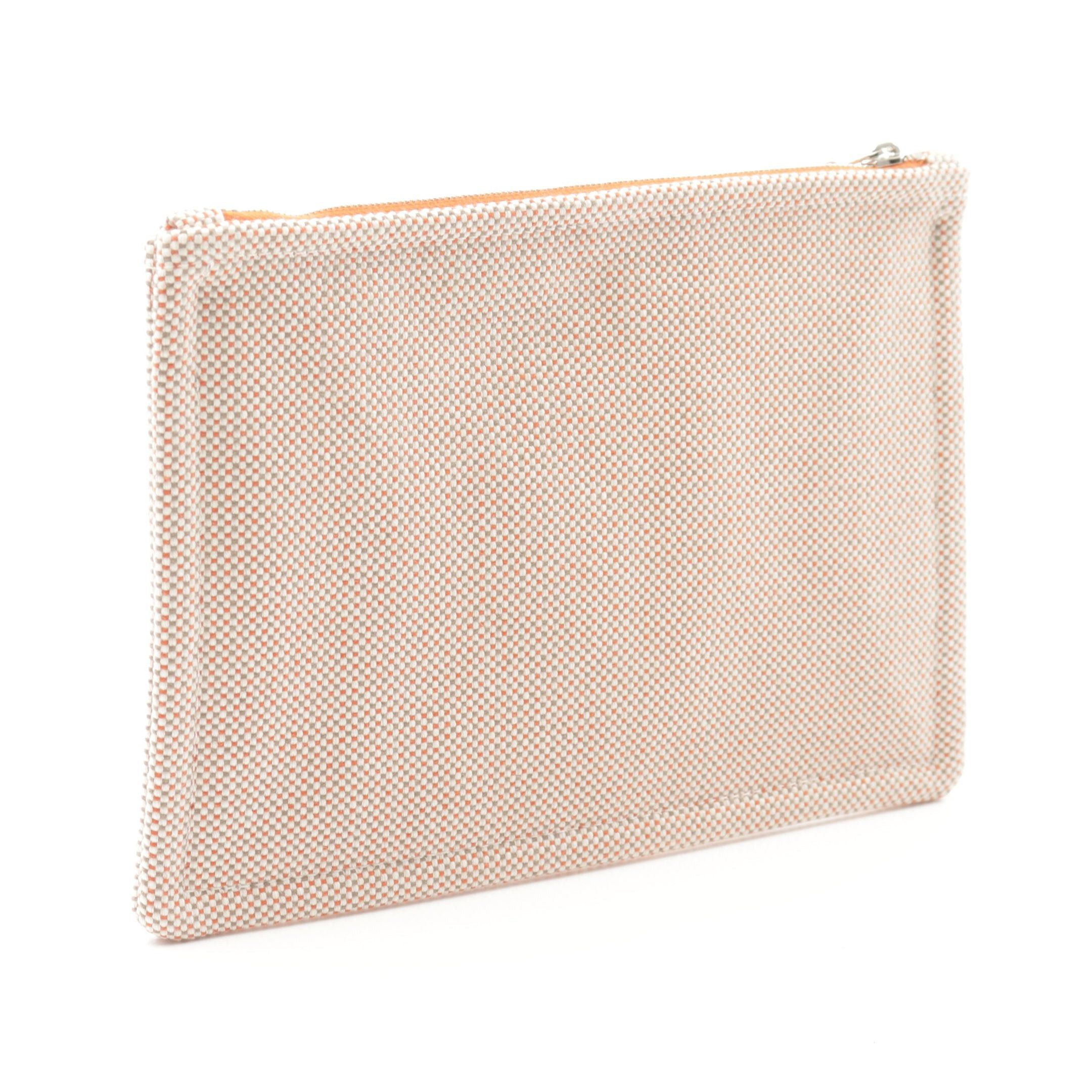 Hermes Hermes Faubourg Corner Pm Flat Pouch Ficelle Canvas Light Beige Multicolor Silver Hardware Size ONE SIZE - 2 Thumbnail