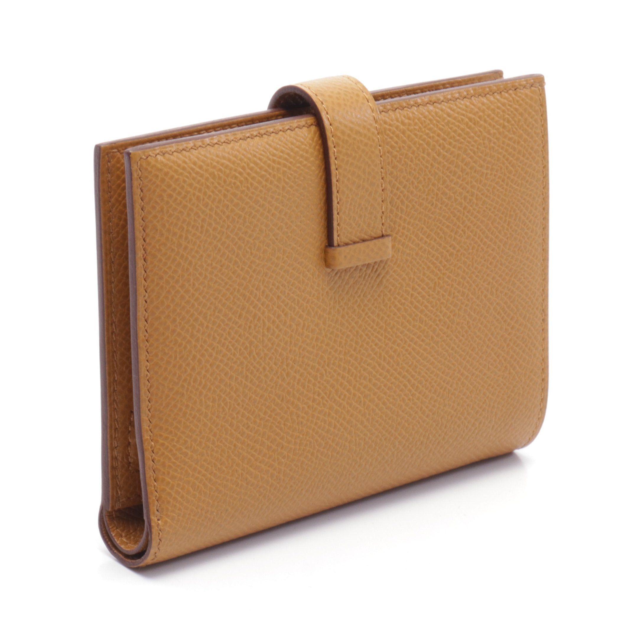 Hermes Hermes Bearn Compact Sesame Bi-Fold Wallet Veau Epsom Light Brown Gold Hardware Double Engraved Size ONE SIZE - 2 Thumbnail