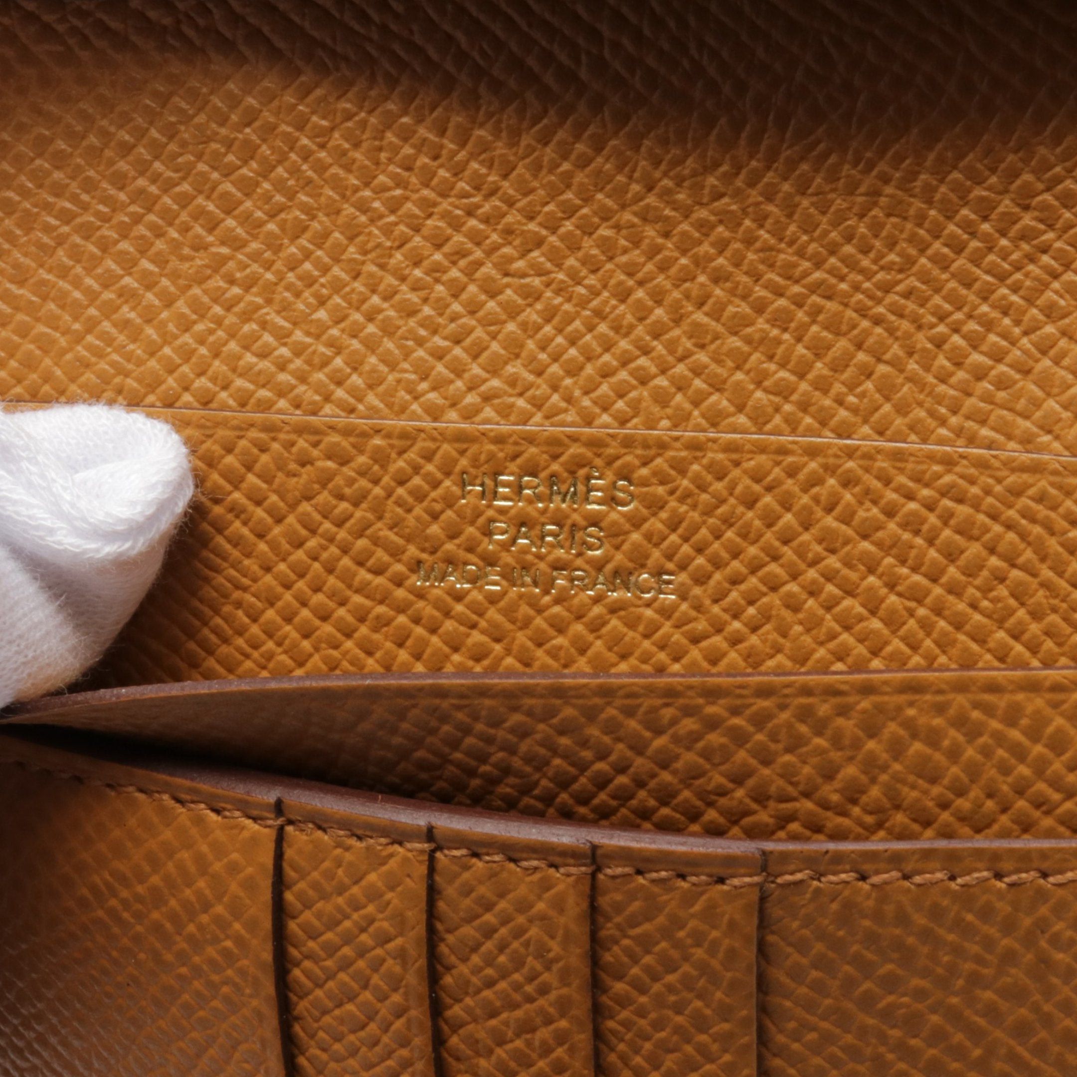 Hermes Hermes Bearn Compact Sesame Bi-Fold Wallet Veau Epsom Light Brown Gold Hardware Double Engraved Size ONE SIZE - 4 Thumbnail