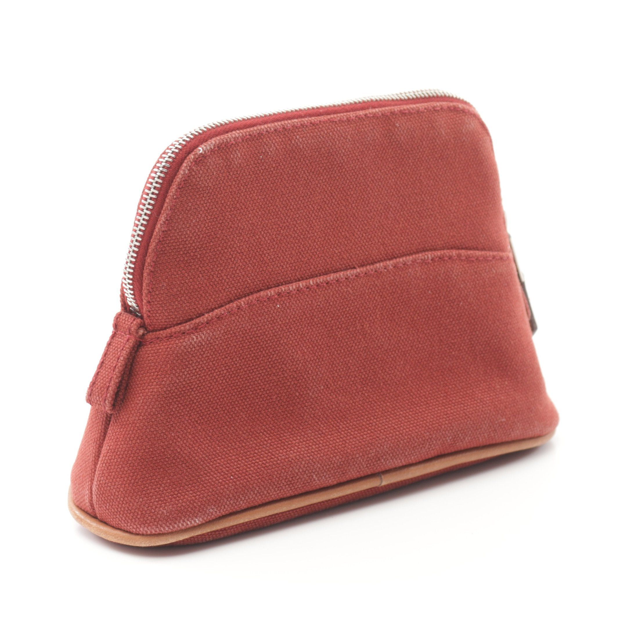 Hermes Hermes Bolide Pouch 15 Mini Canvas Bordeaux Silver Hardware Size ONE SIZE - 2 Thumbnail