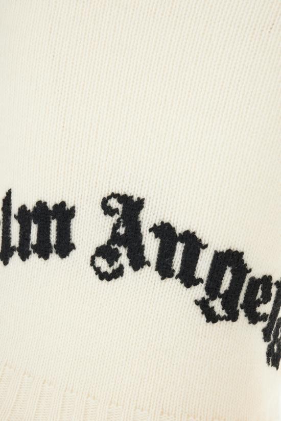 Palm Angels PALM ANGELS Women Sweater PWHE051C99KNI001 0310 WHITE Size L / US 10 / IT 46 - 3 Thumbnail