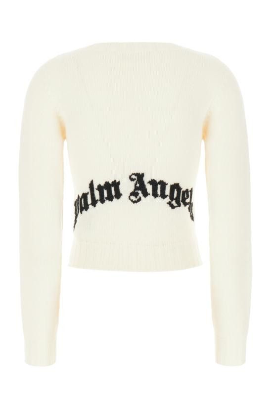 Palm Angels PALM ANGELS Women Sweater PWHE051C99KNI001 0310 WHITE Size M / US 6-8 / IT 42-44 - 2 Thumbnail