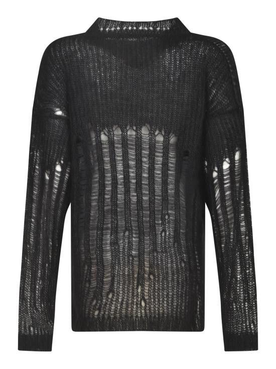 Ann Demeulemeester ANN DEMEULEMEESTER Women Hoodies B0012286 KN044 099 Black Size S / US 4 / IT 40 - 2 Thumbnail