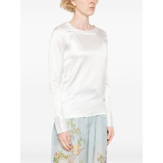Mazzarelli MAZZARELLI Women Blouses B150 20 ANGI B WHITE Size L / US 10 / IT 46 - 3 Thumbnail