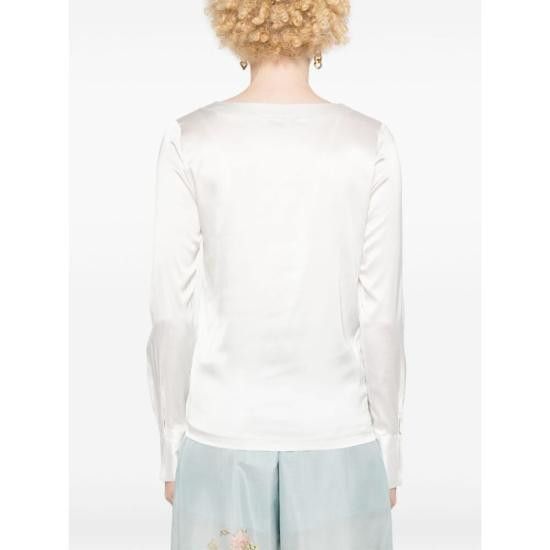 Mazzarelli MAZZARELLI Women Blouses B150 20 ANGI B WHITE Size L / US 10 / IT 46 - 2 Thumbnail