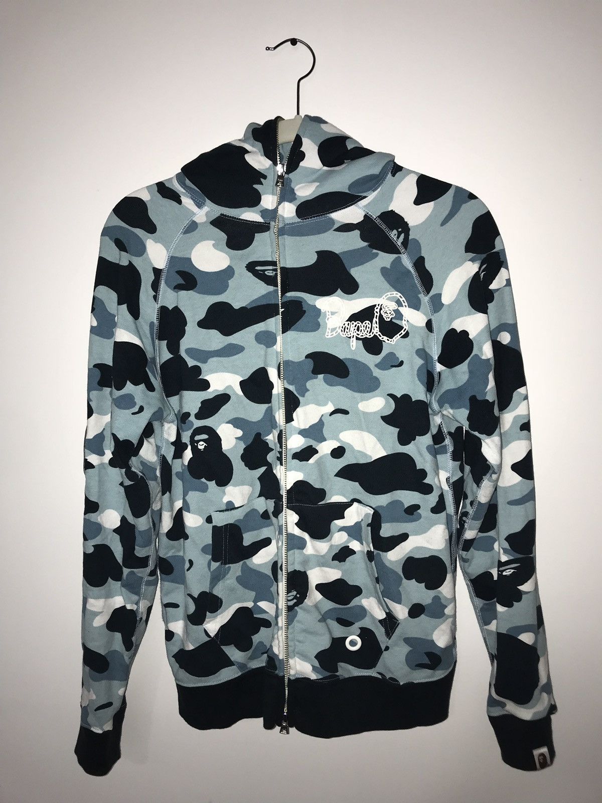 Bape Blue Camo Zipup Grailed