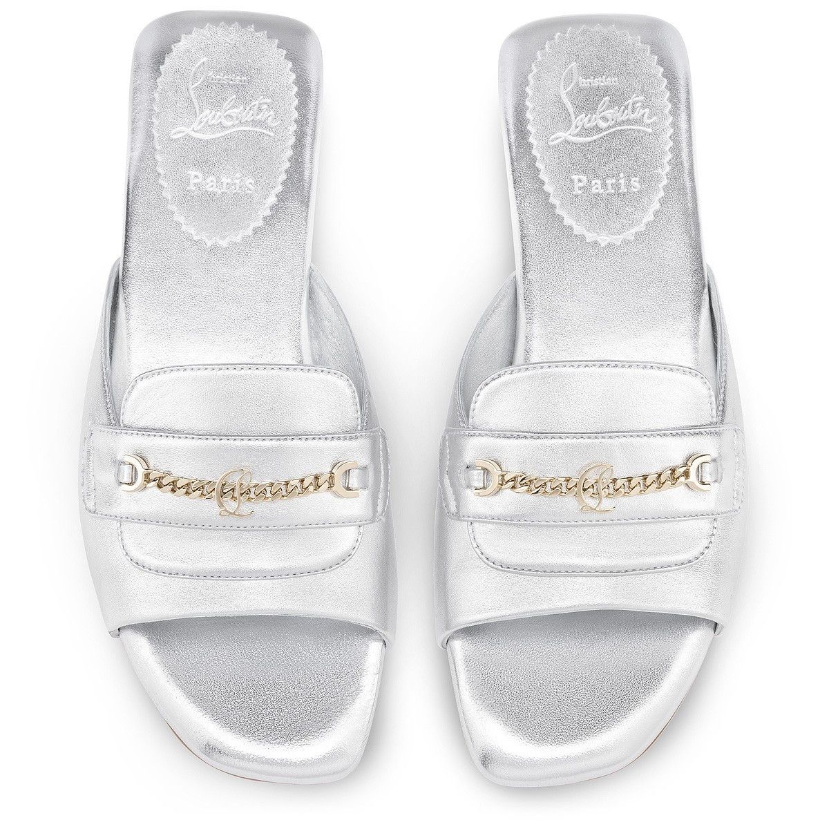 Christian Louboutin Miss MJ Mule Silver Size US 8 / IT 38 - 4 Thumbnail