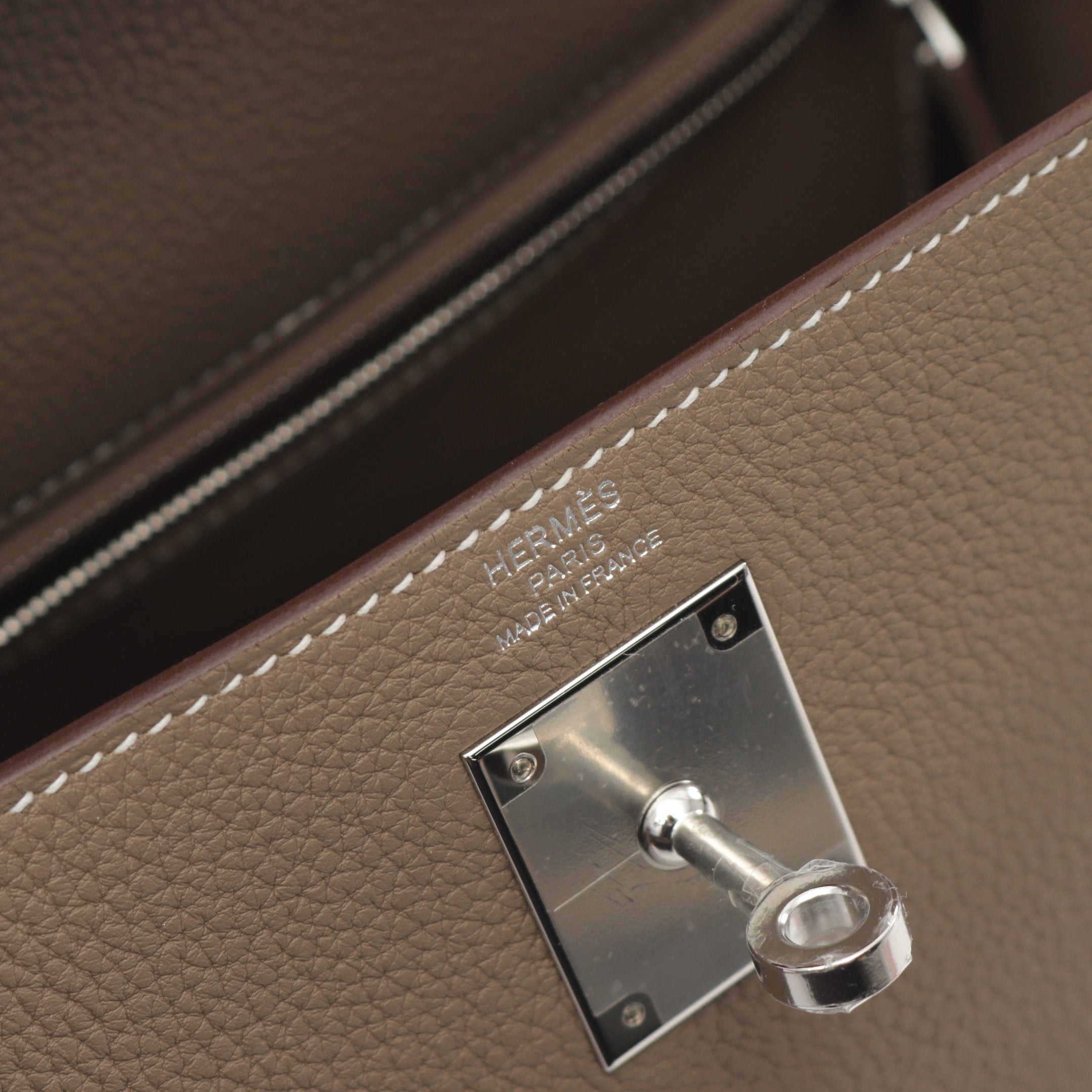Hermes Hermes Kelly28 Etoupe Handbag Togo Gray Brown Silver Hardware Inner Stitch Double Engraved Size ONE SIZE - 4 Thumbnail