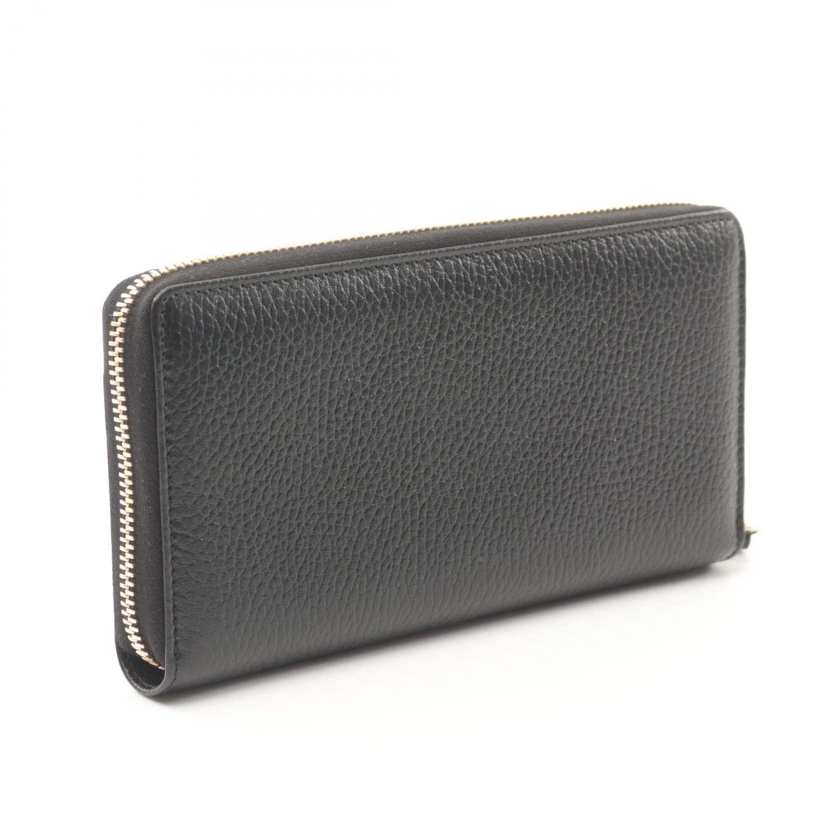 Gucci Gucci Petite Marmont Gg Round Zipper Long Wallet Leather Black Size ONE SIZE - 2 Thumbnail