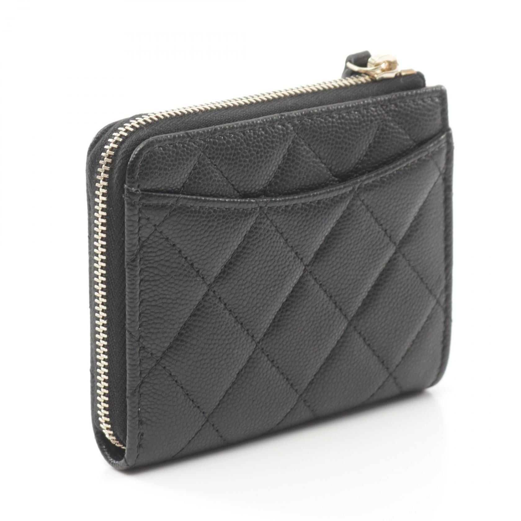Chanel Chanel Matelasse Round Zipper Wallet Caviar Skin Black Gold Hardware Size ONE SIZE - 2 Thumbnail