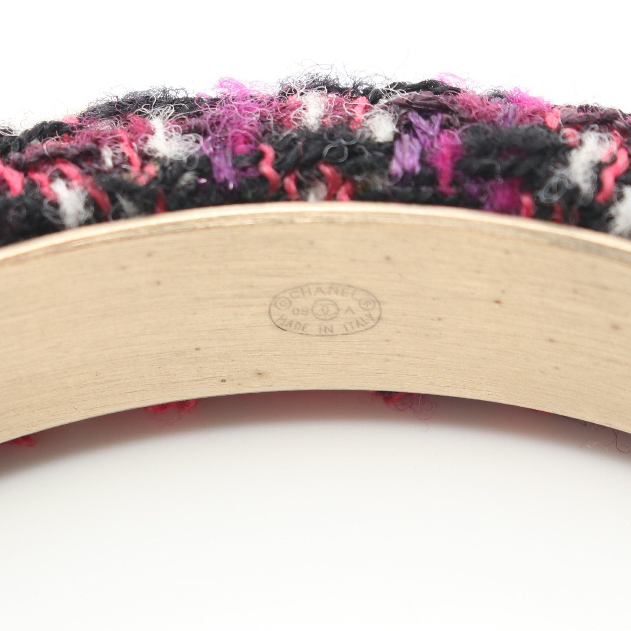 Chanel Chanel Coco Mark Bangle Gp Tweed Gold Purple Multicolor 09A Size ONE SIZE - 3 Thumbnail