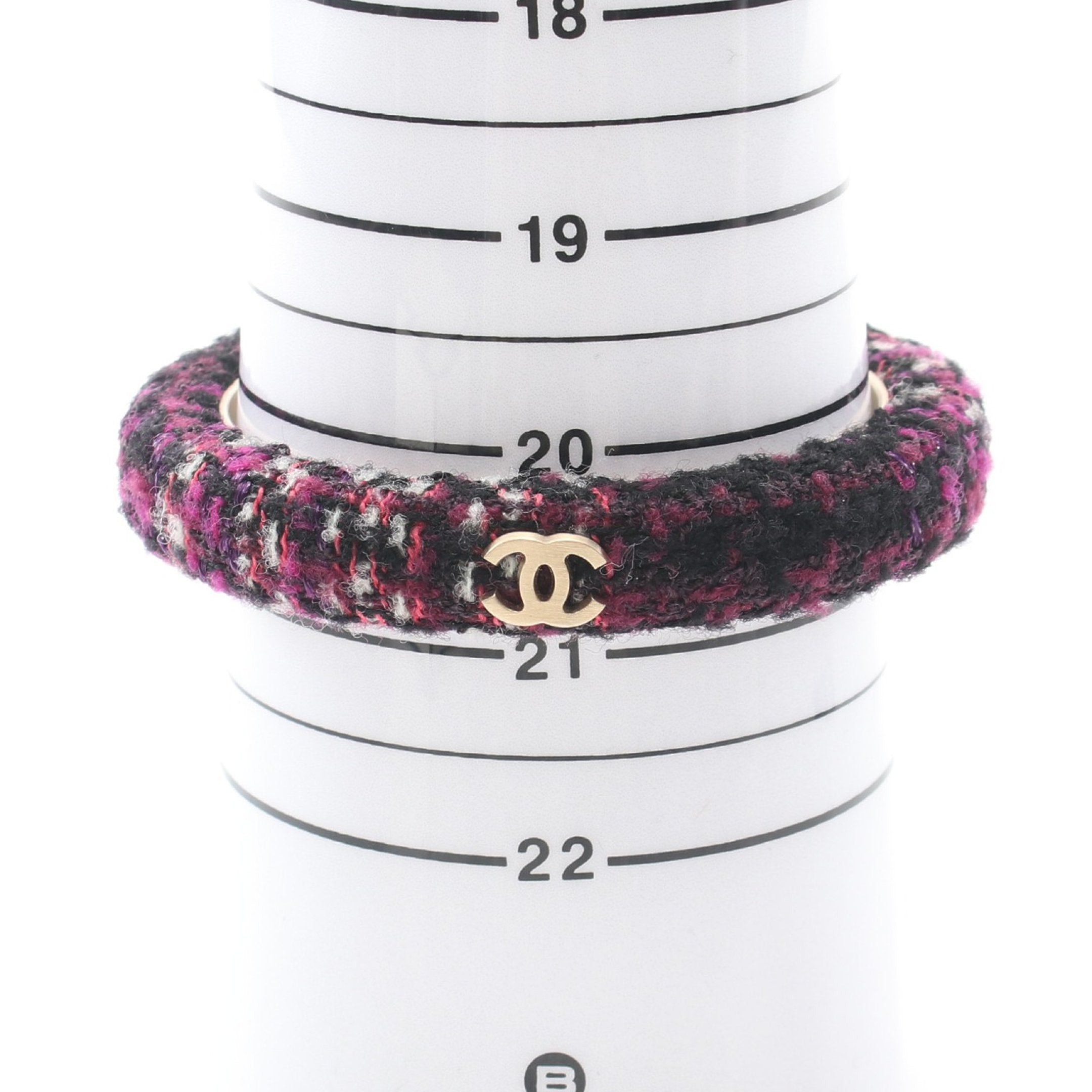 Chanel Chanel Coco Mark Bangle Gp Tweed Gold Purple Multicolor 09A Size ONE SIZE - 4 Thumbnail